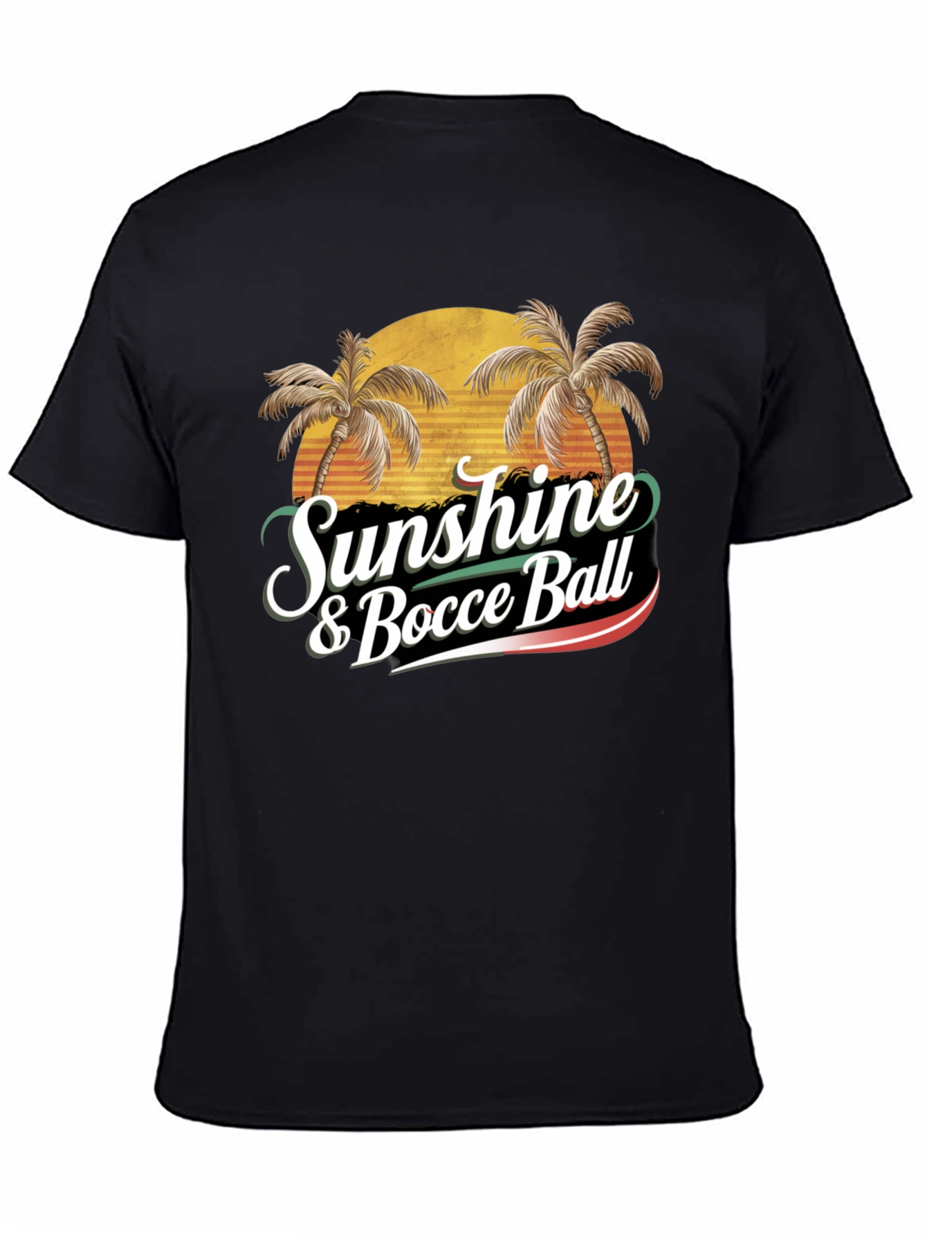 Black Sunshine & Bocce Ball T-Shirt view 4