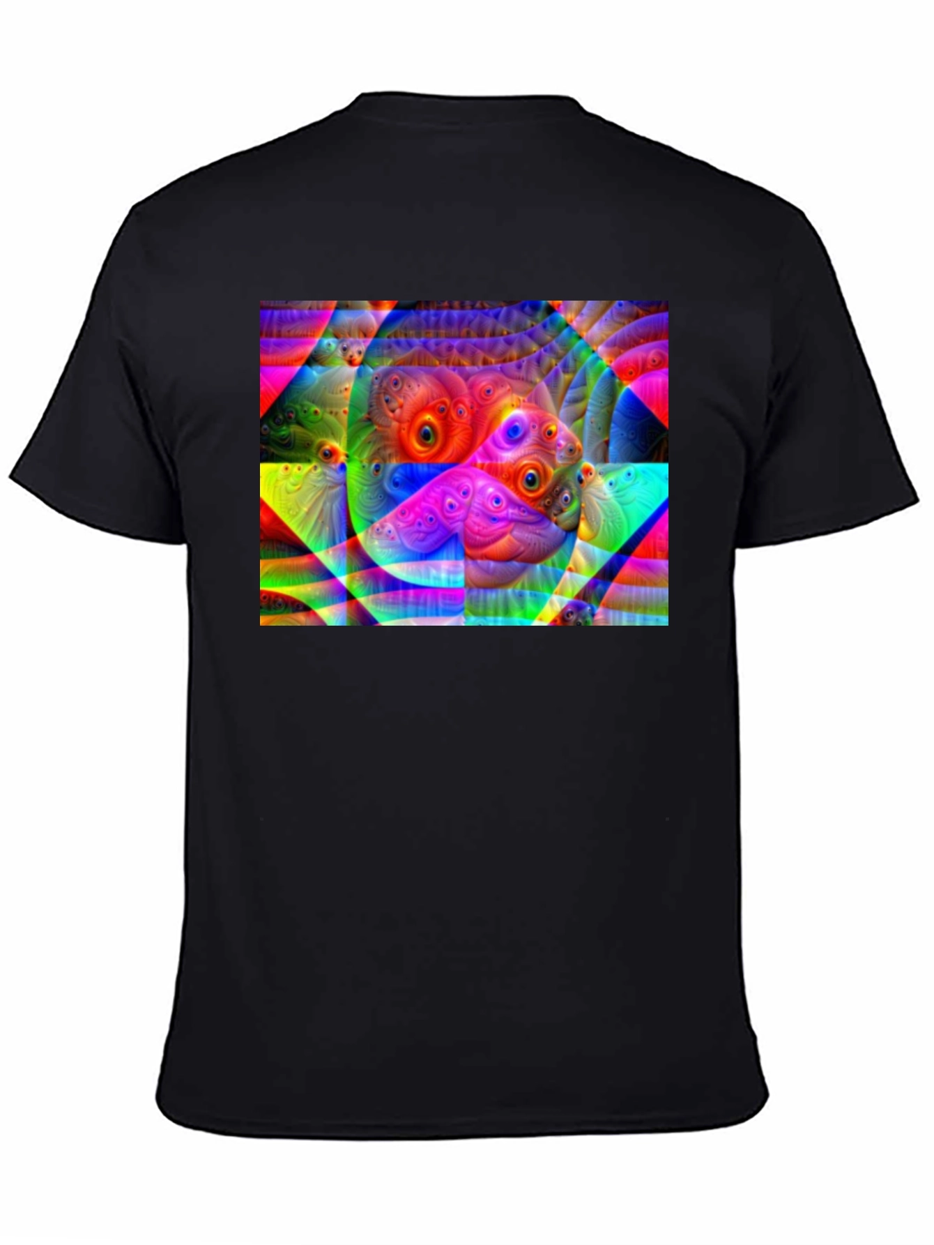 Black Eye-Catching Abstract Graphic Black T-Shirt view 4
