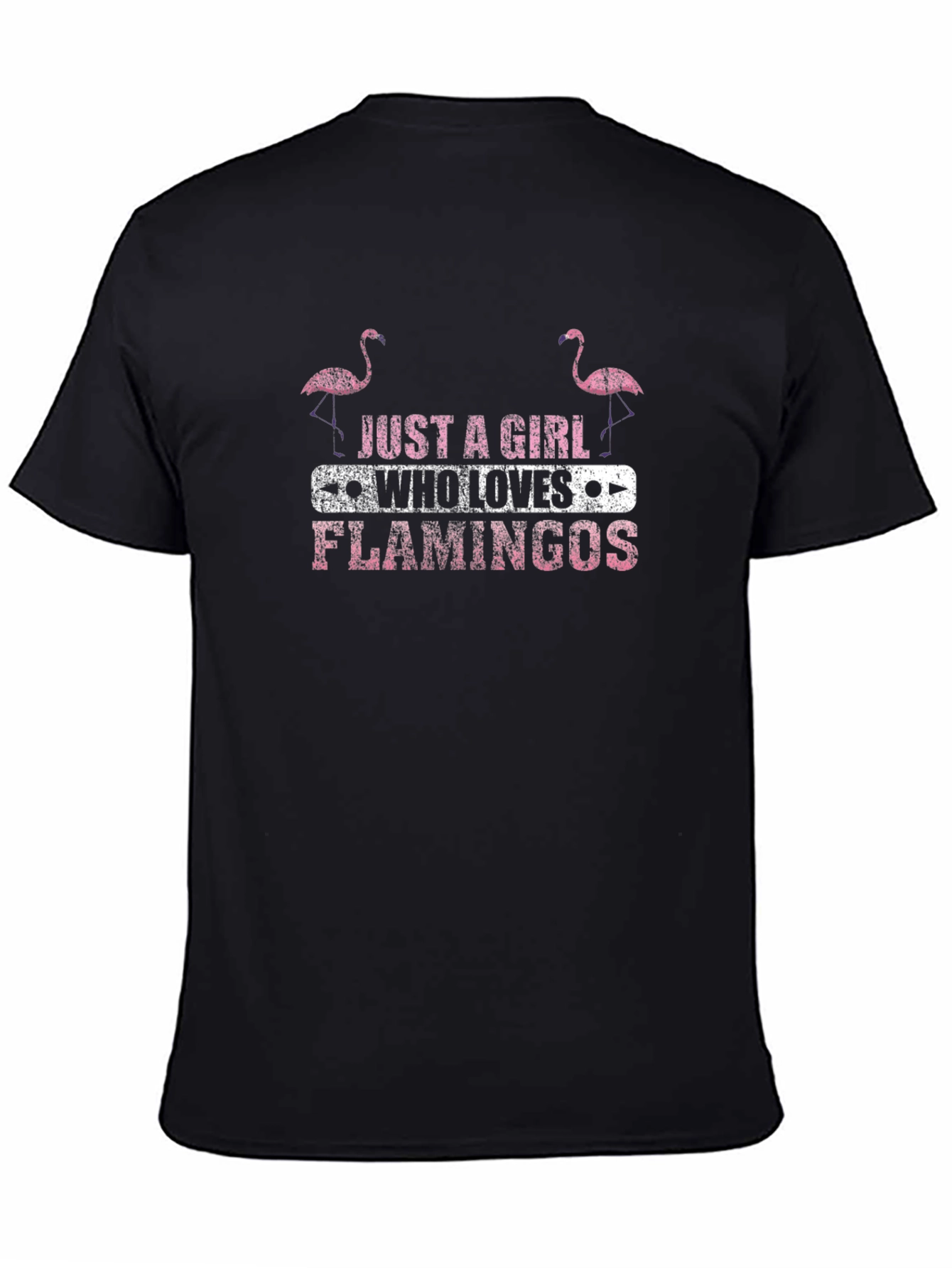 Black Just a Girl Who Loves Flamingos Graphic Tee view 4