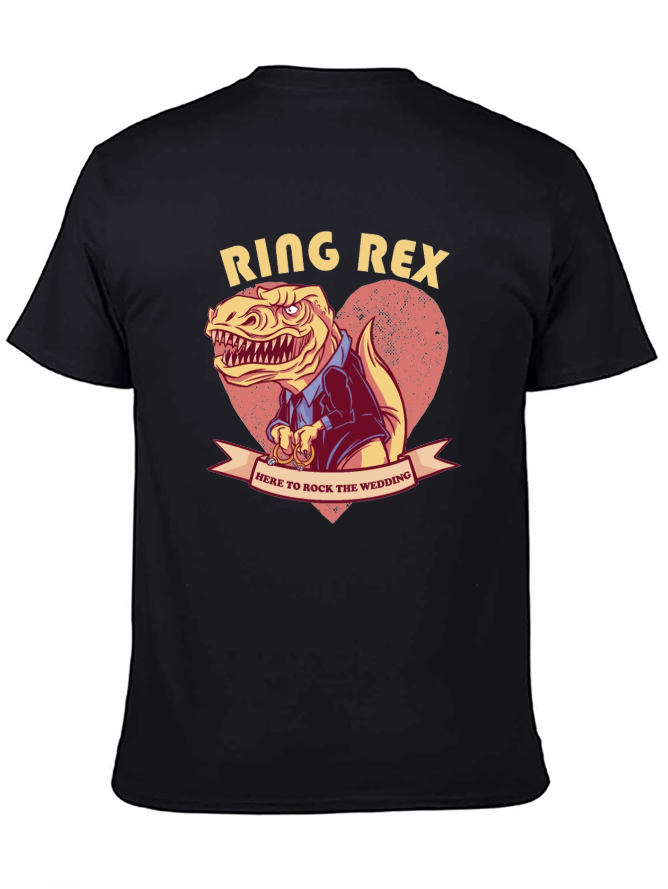 Black Ring Rex Wedding T-Shirt view 4
