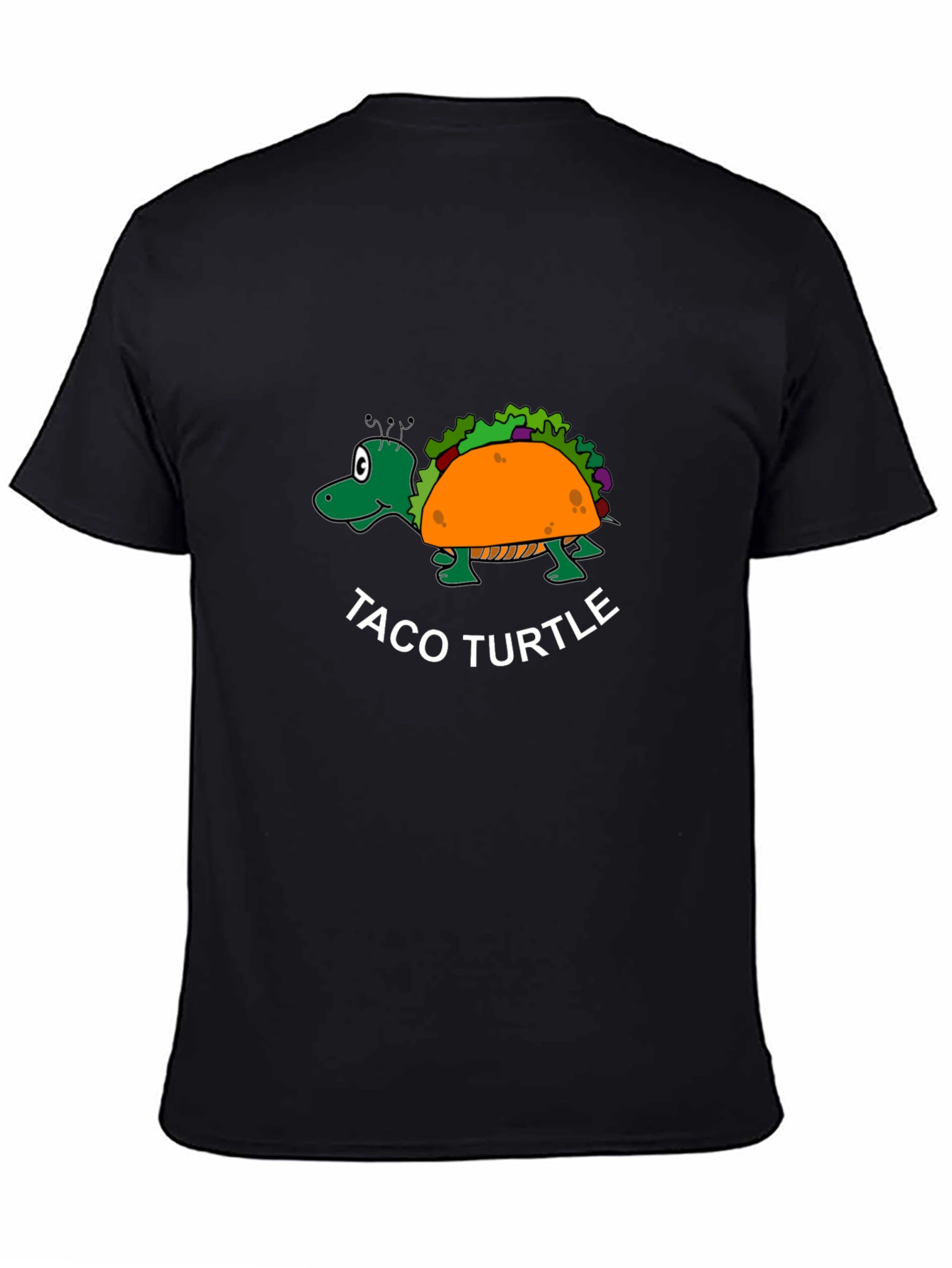 Black Taco Turtle Black T-Shirt - Funny Graphic Tee view 4