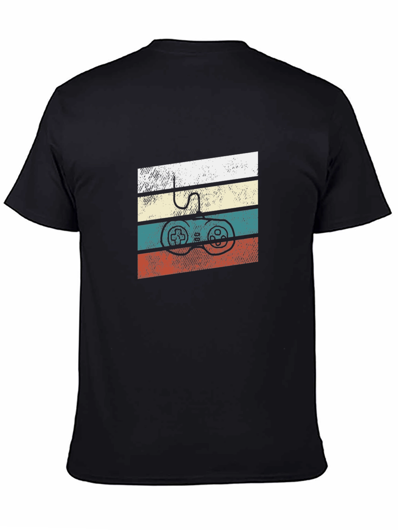 Black Retro Gamer T-Shirt - Vintage Console Style view 4