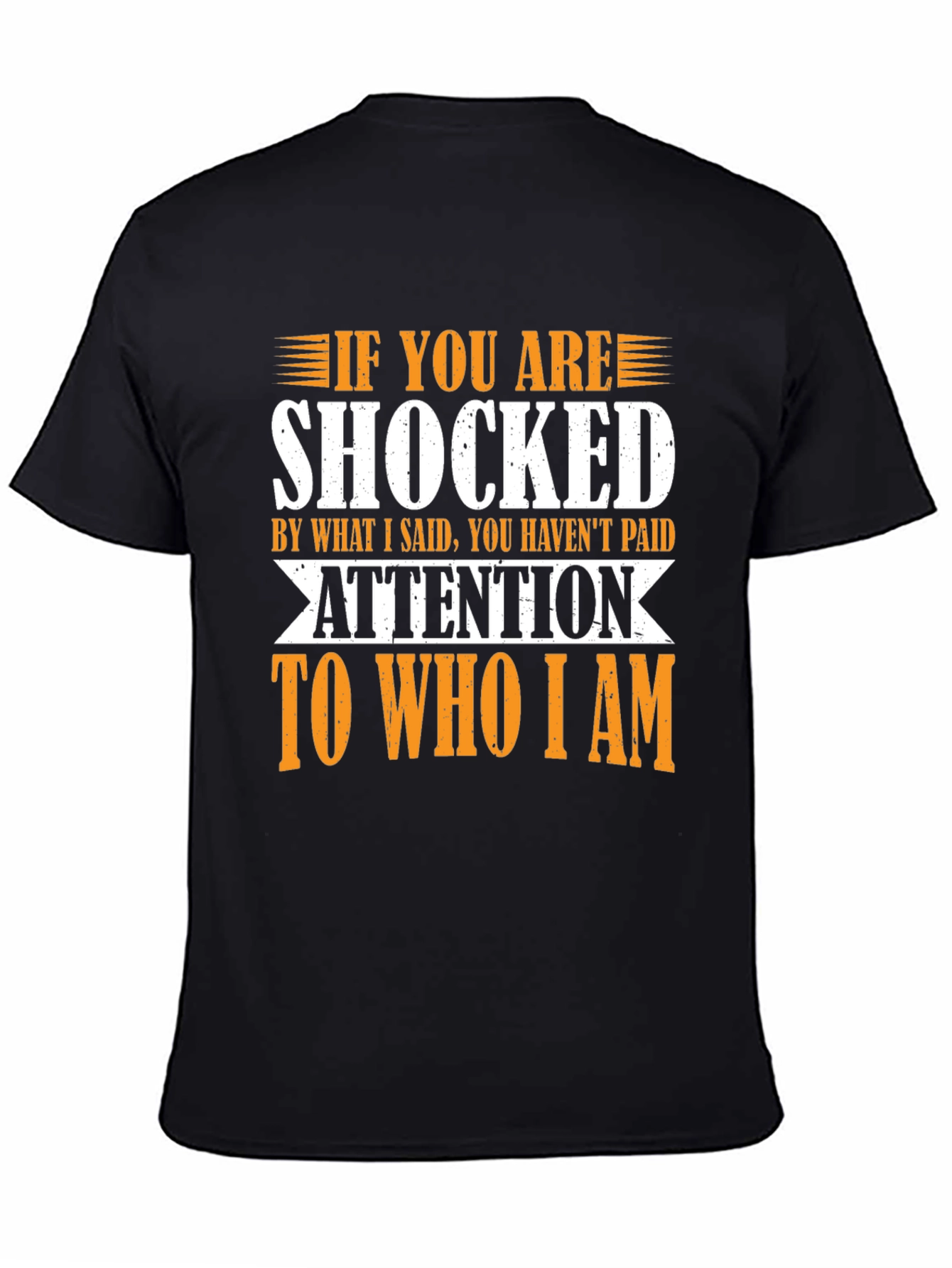 Black Shocked Funny Sarcastic Graphic T-Shirt view 4