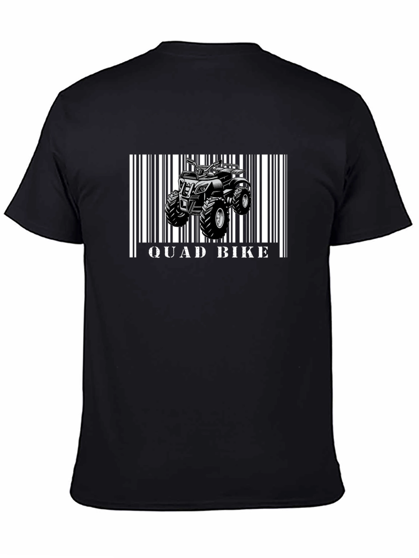 Black Quad Bike Barcode T-Shirt - Black view 4