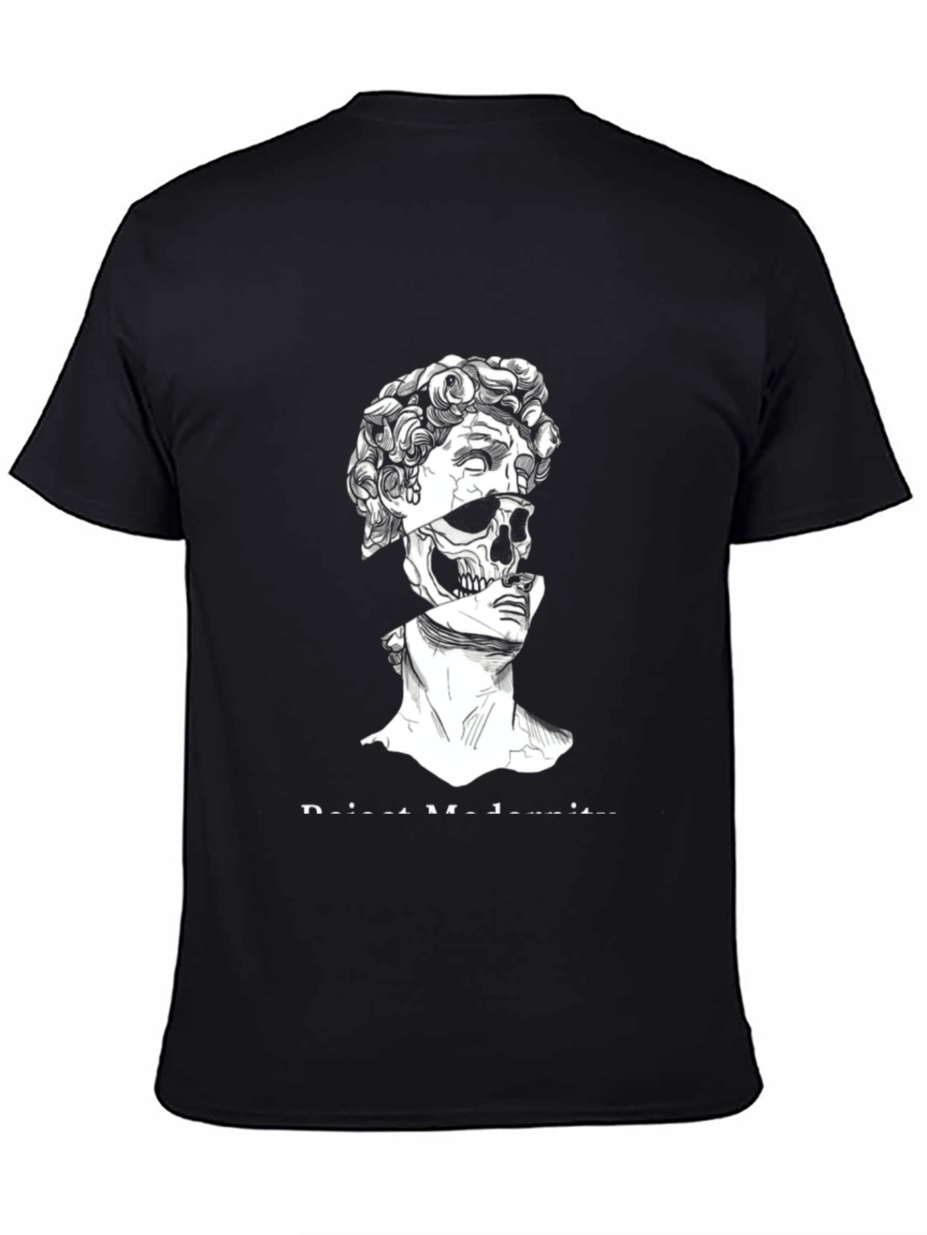 Black Skull David T-Shirt - Modern Art Tee view 4