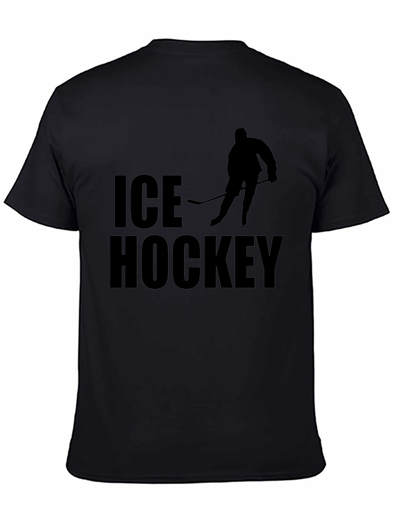Black Ice Hockey Graphic Tee - Sporty Black T-Shirt view 4