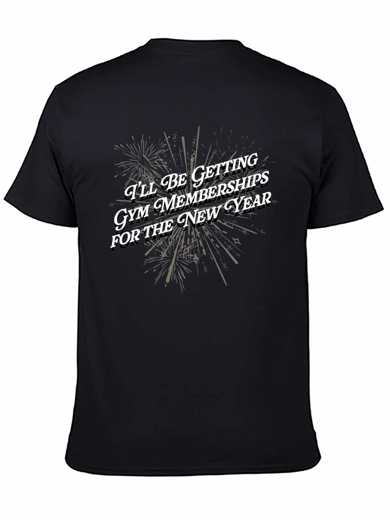 Black Funny Gym Membership New Year T-Shirt view 4