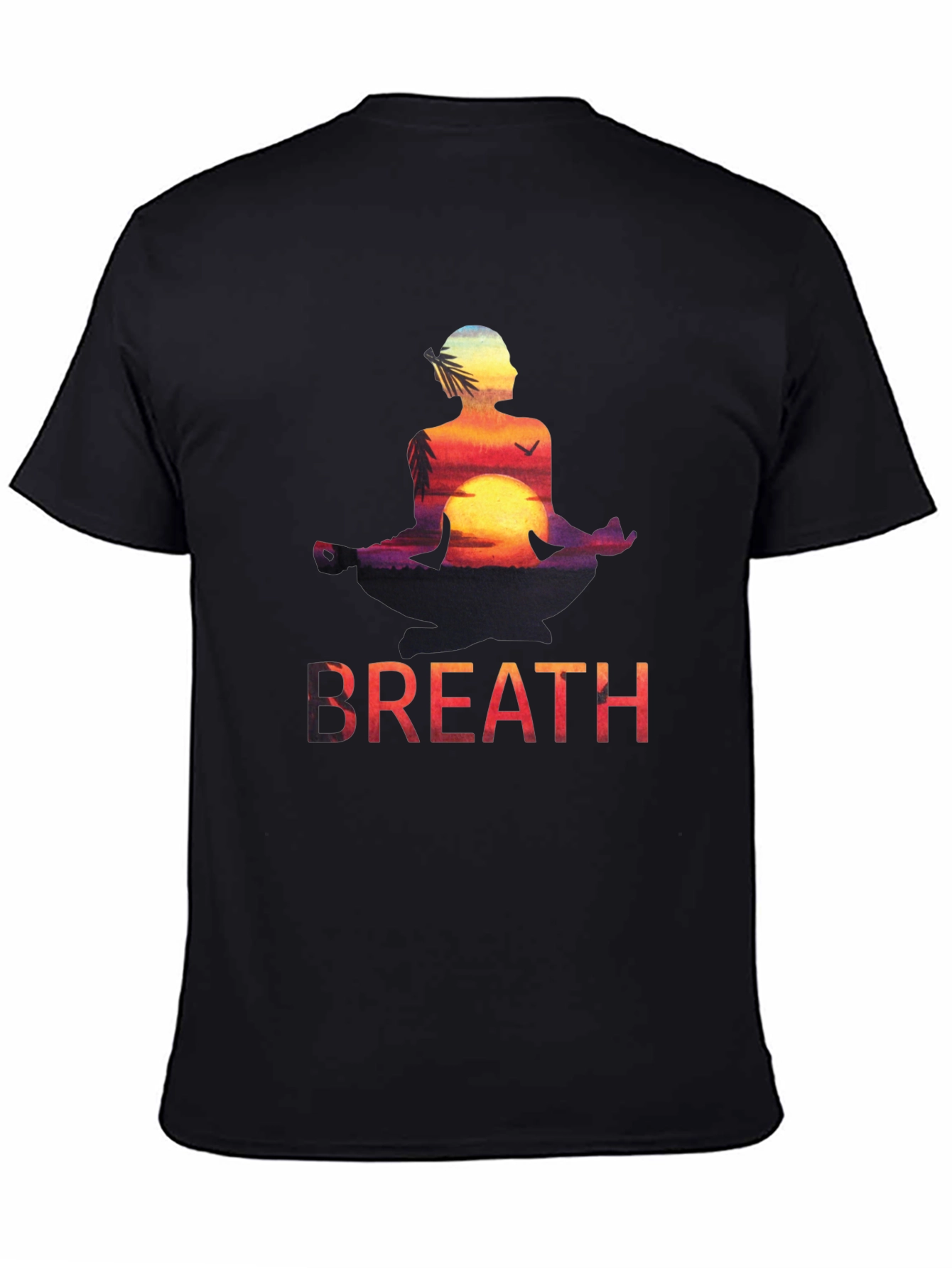Black Zen Breath Meditation Graphic Tee view 4