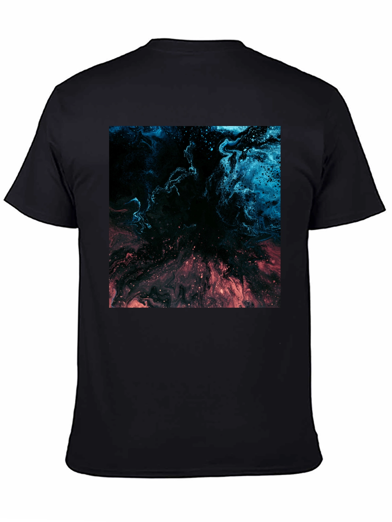 Black Abstract Nebula Graphic Black T-Shirt view 4
