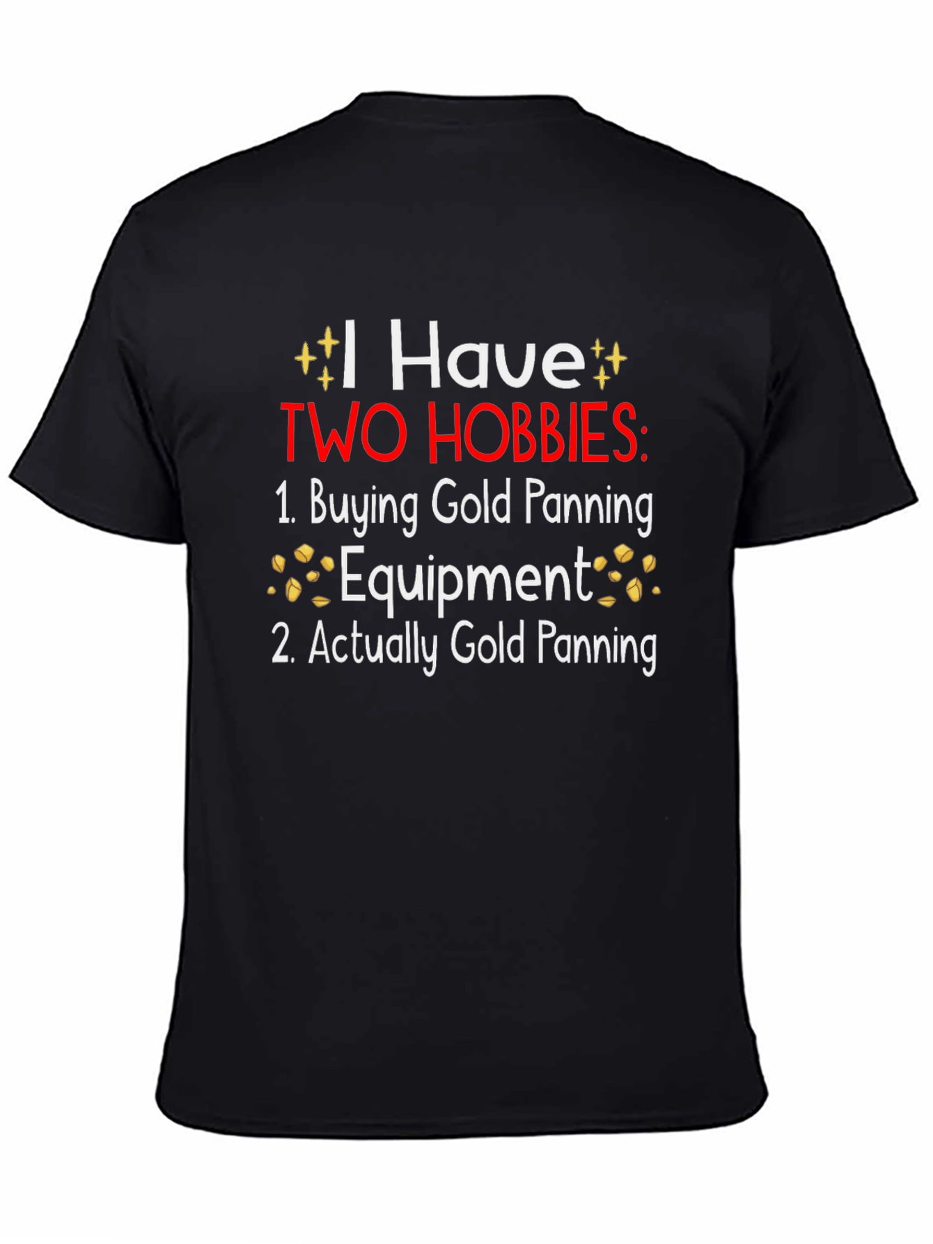 Black Funny Gold Panning Hobby T-Shirt view 4