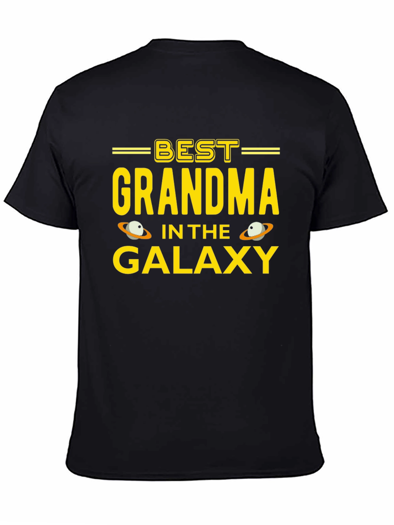 Black Best Grandma in the Galaxy T-Shirt view 4