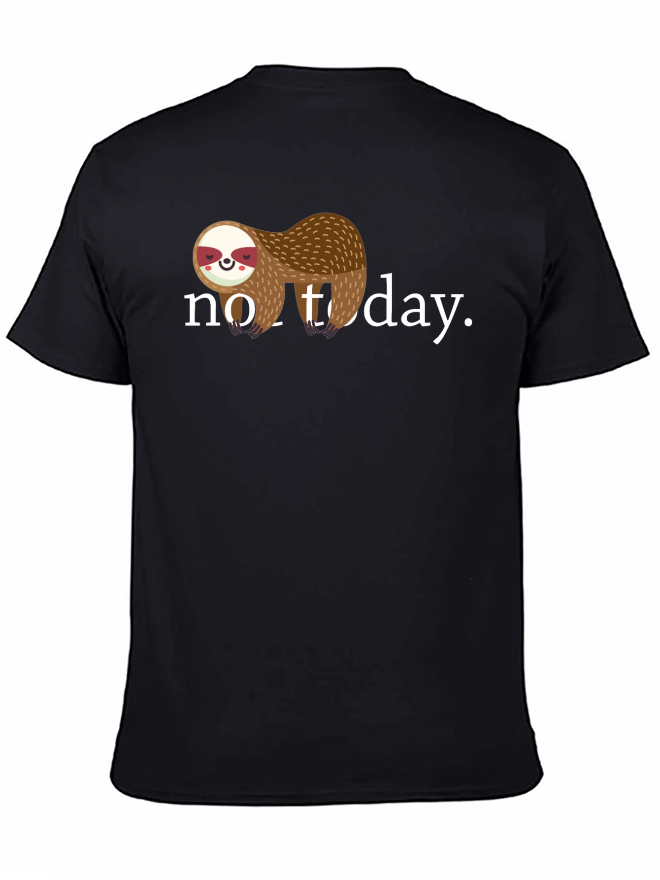 Black No Today Sloth Graphic Tee - Relaxed Fit view 4