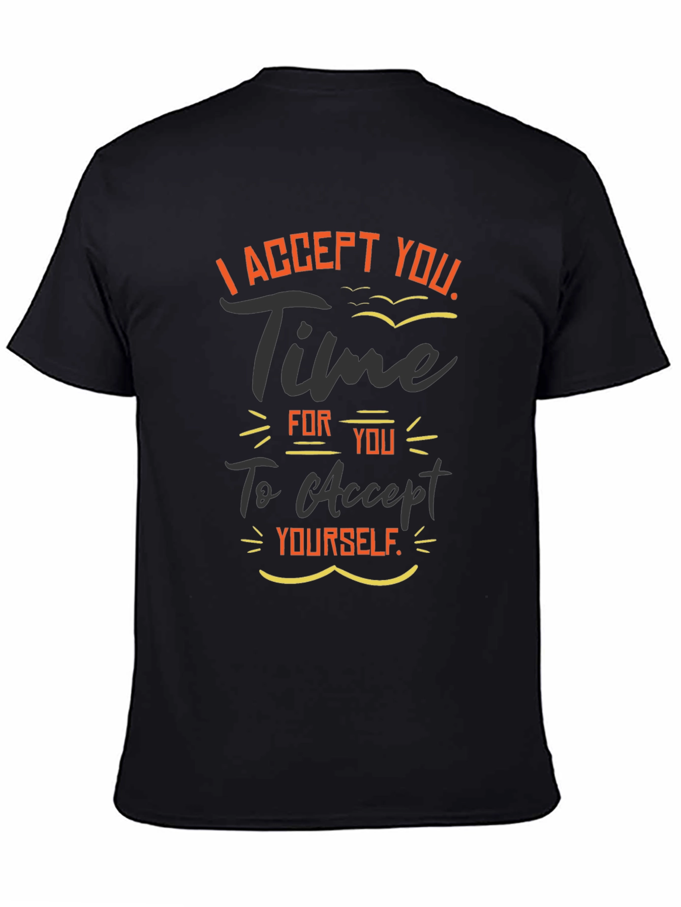 Black Accept Yourself Graphic T-Shirt - Inspiring Design view 4