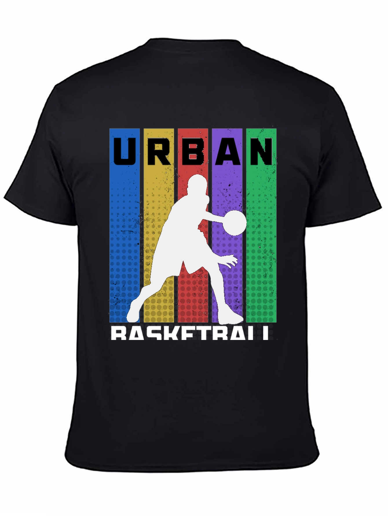 Black Urban Basketball Graphic Tee - Black view 4