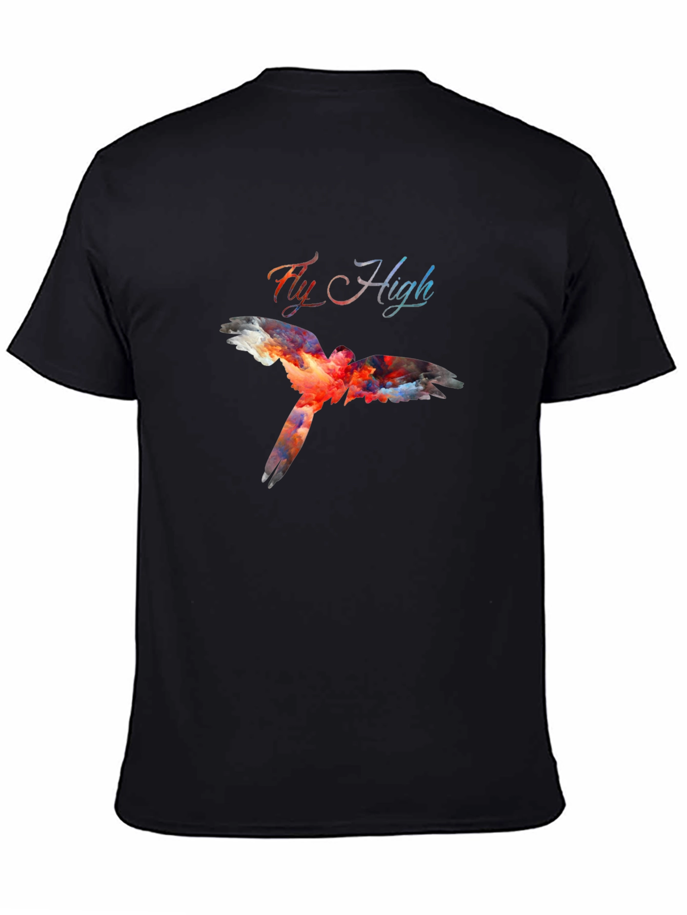 Black Fly High Graphic Tee - Black Bird Design view 4