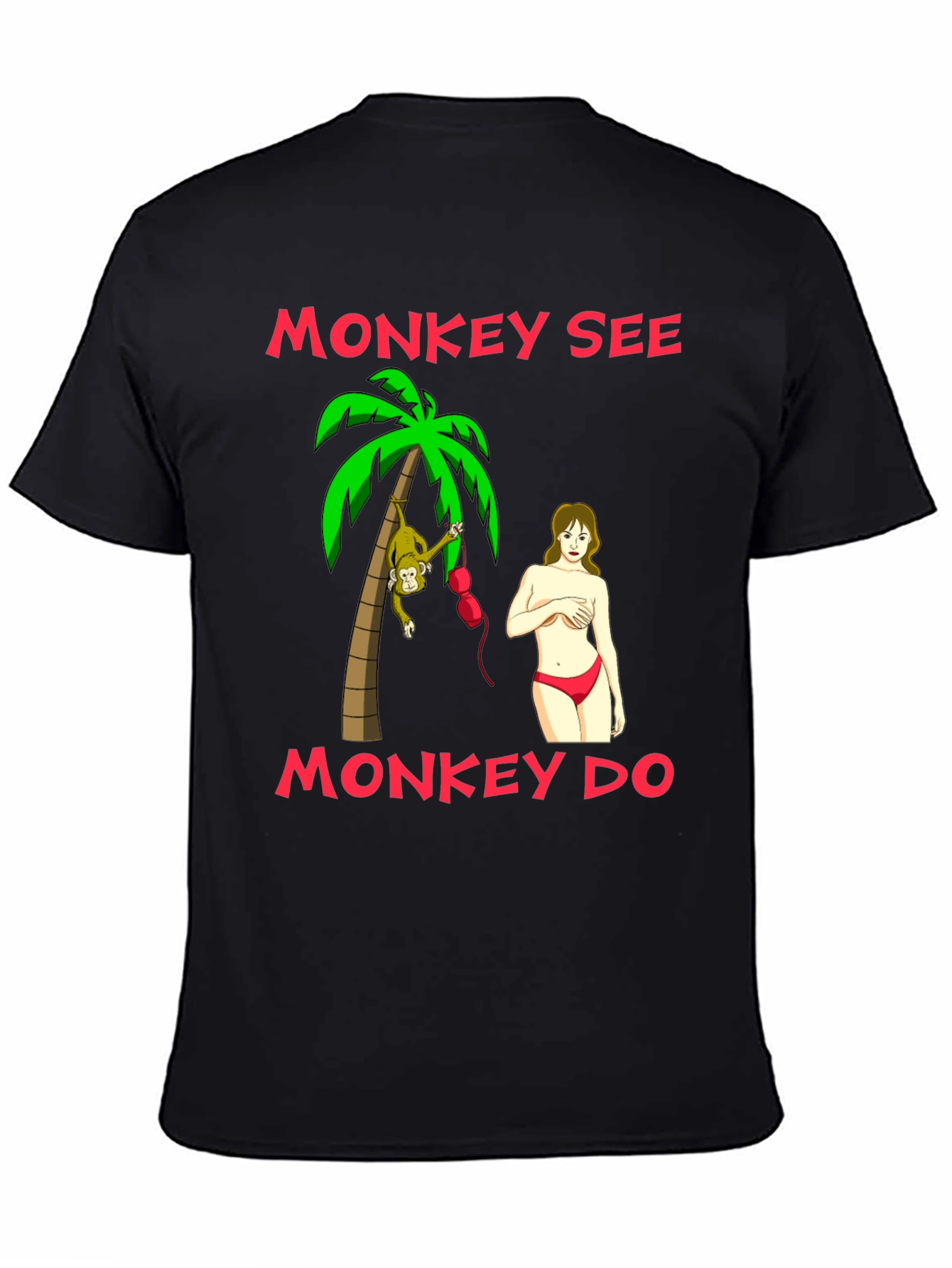 Black Monkey See Monkey Do Graphic T-Shirt view 4
