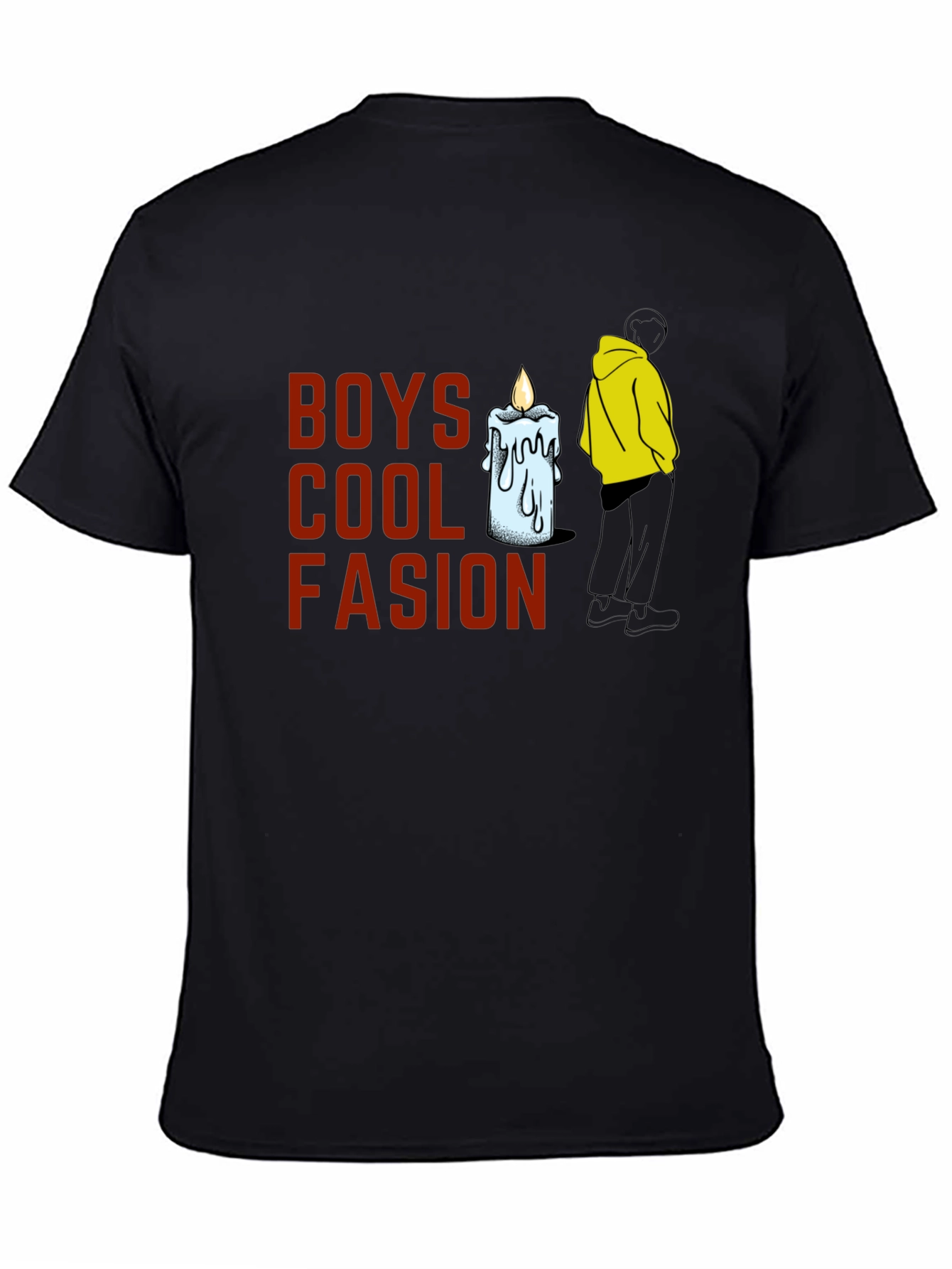 Black Boys Cool Fashion Graphic T-Shirt view 4