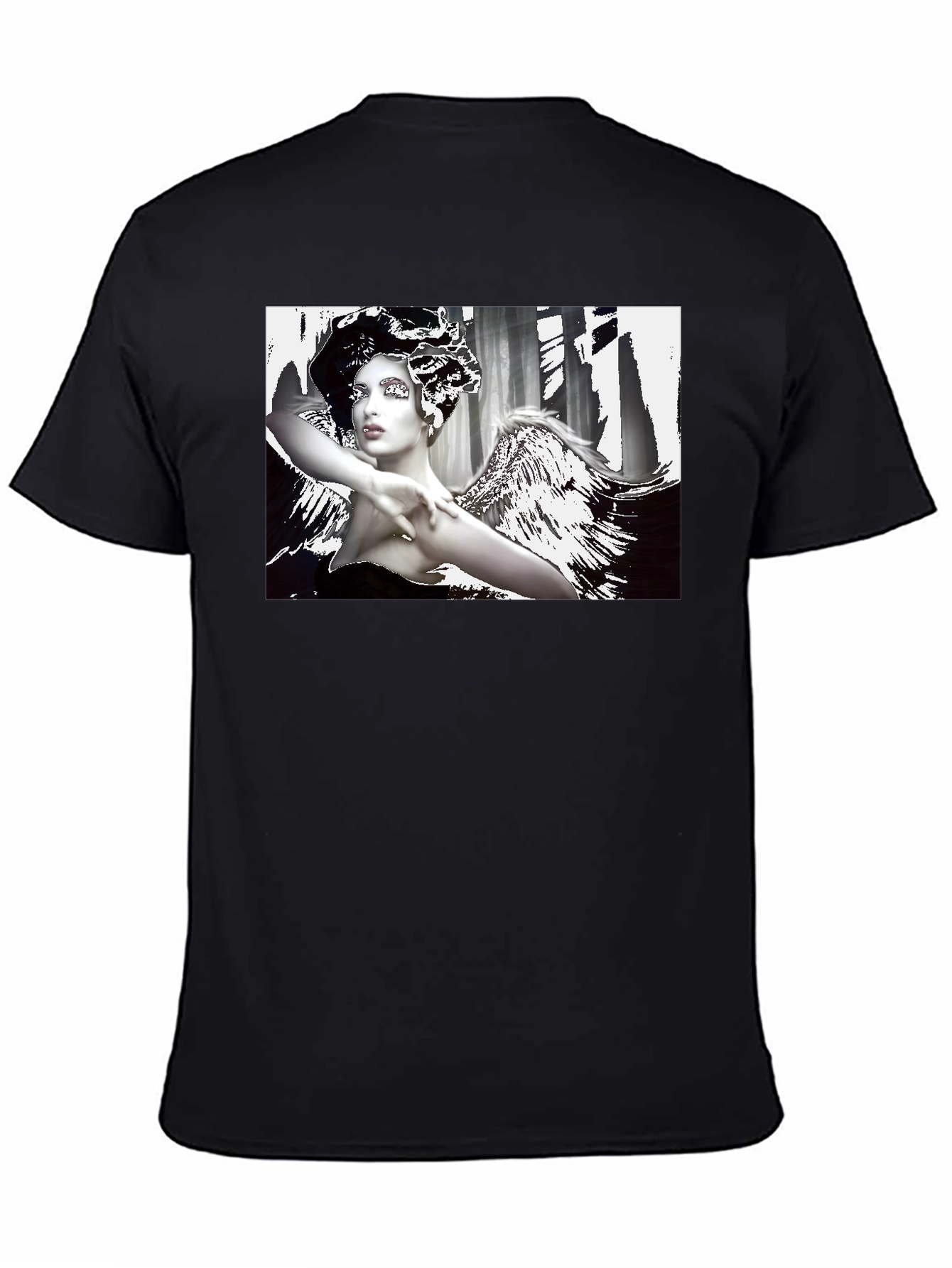 Black Angel Wings Graphic Black Tee - Stylish & Unique view 4