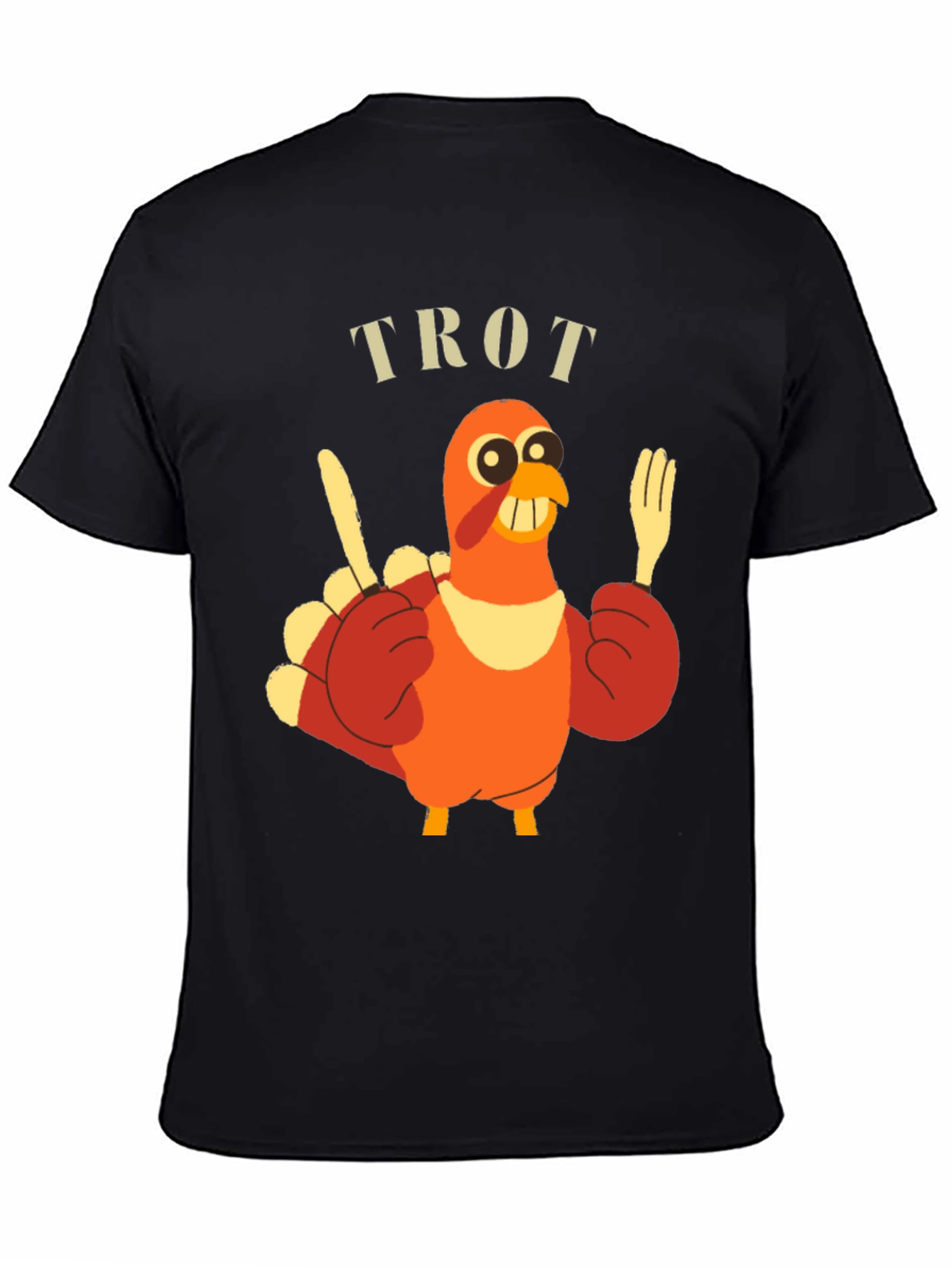 Black Funny Turkey Trot T-Shirt view 4