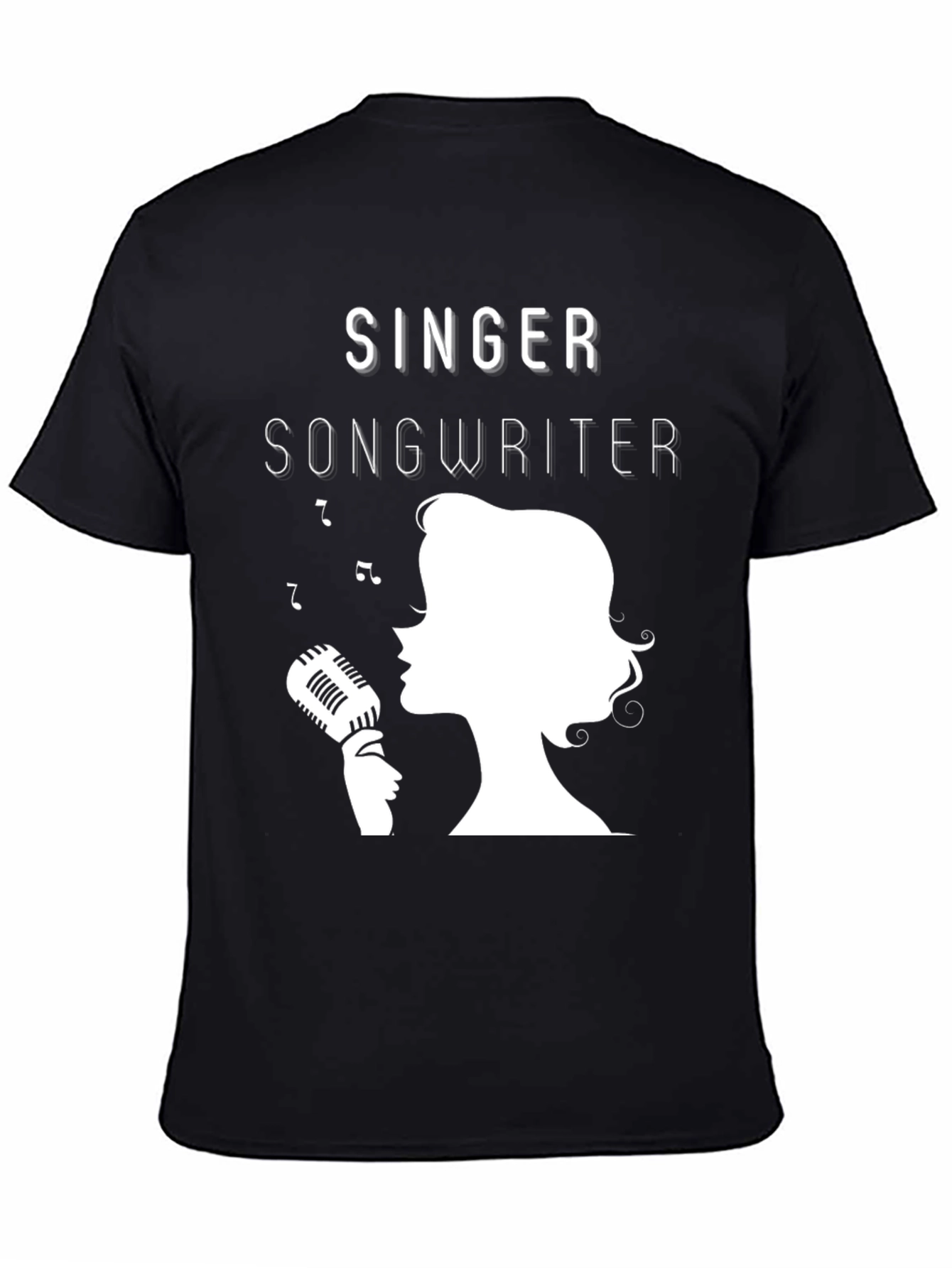 Black Singer Songwriter Graphic Tee - Music Lover T-Shirt view 4
