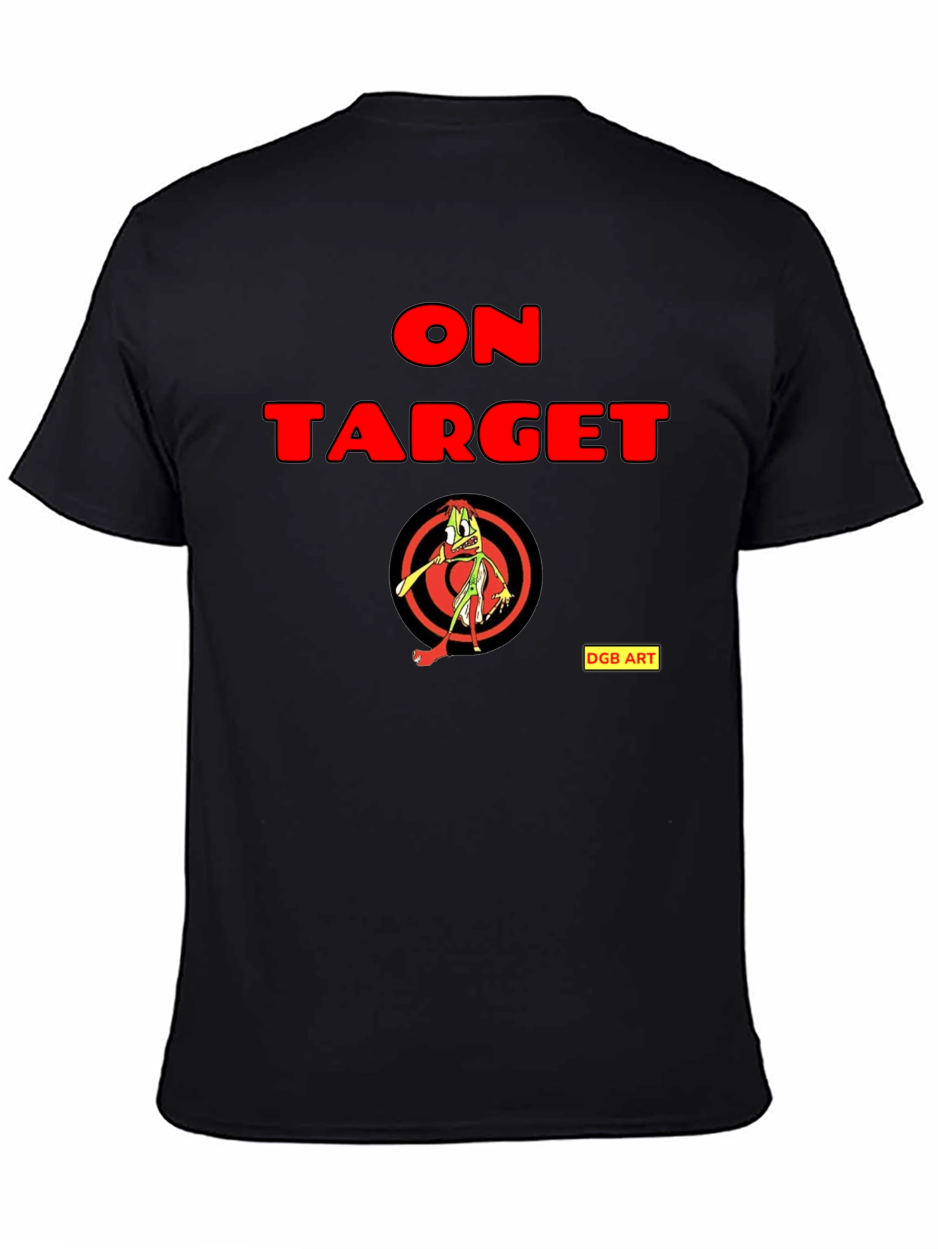 Black On Target Graphic Tee - Funny Cartoon Archer view 4