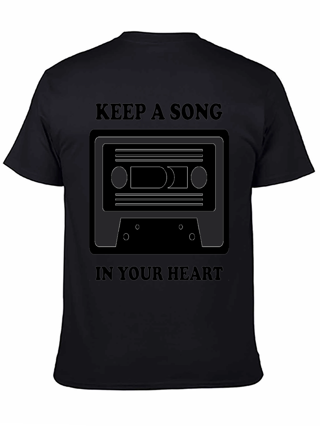 Black Retro Cassette Tape T-Shirt view 4