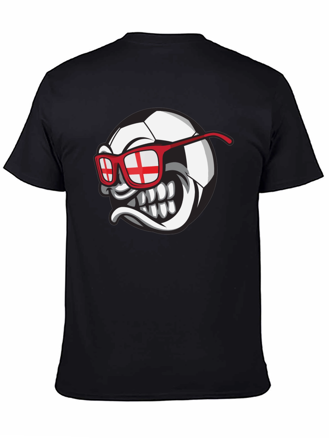 Black England Soccer Ball Graphic T-Shirt view 4