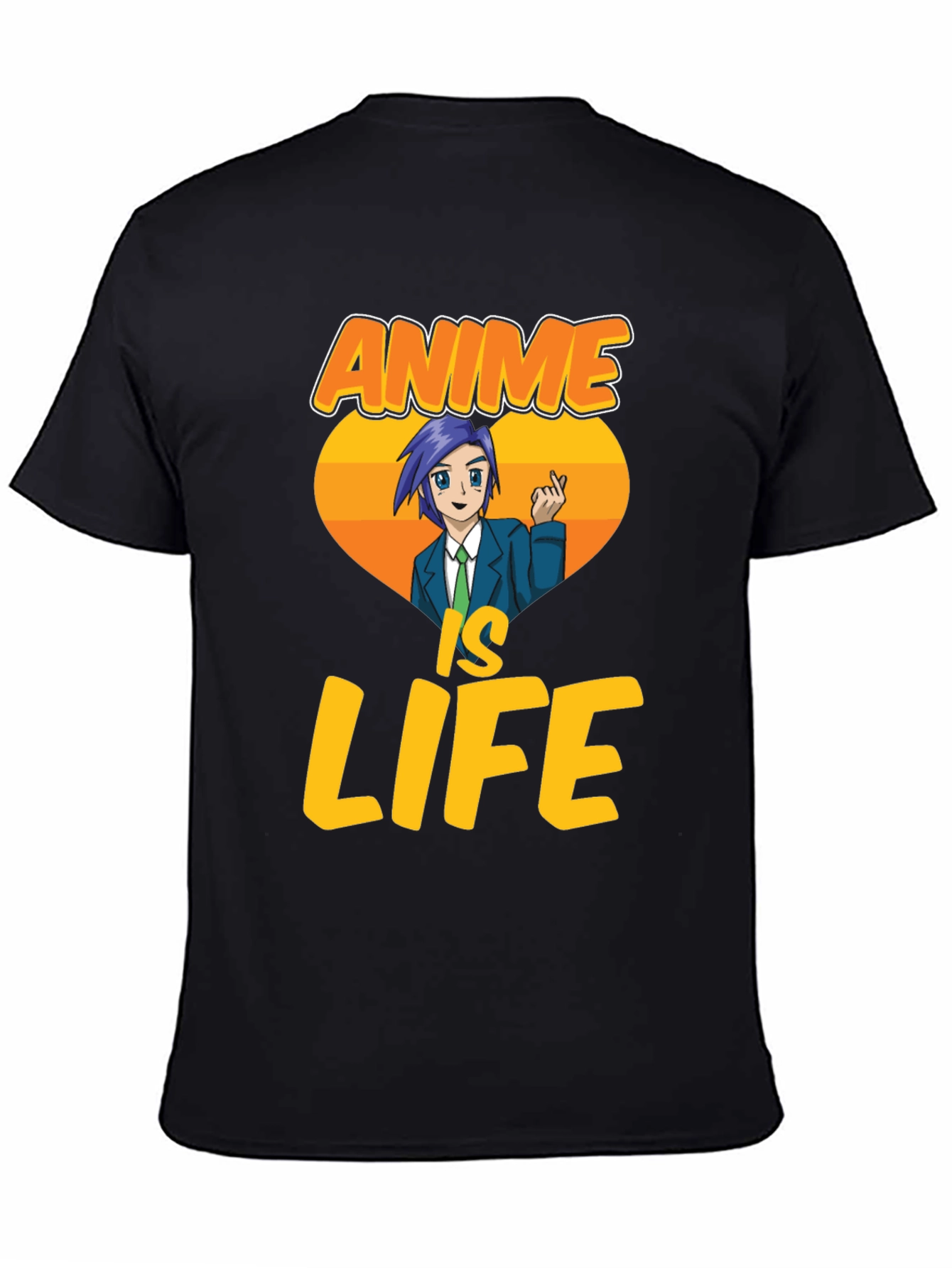 Black Anime Is Life Graphic T-Shirt - Black view 4