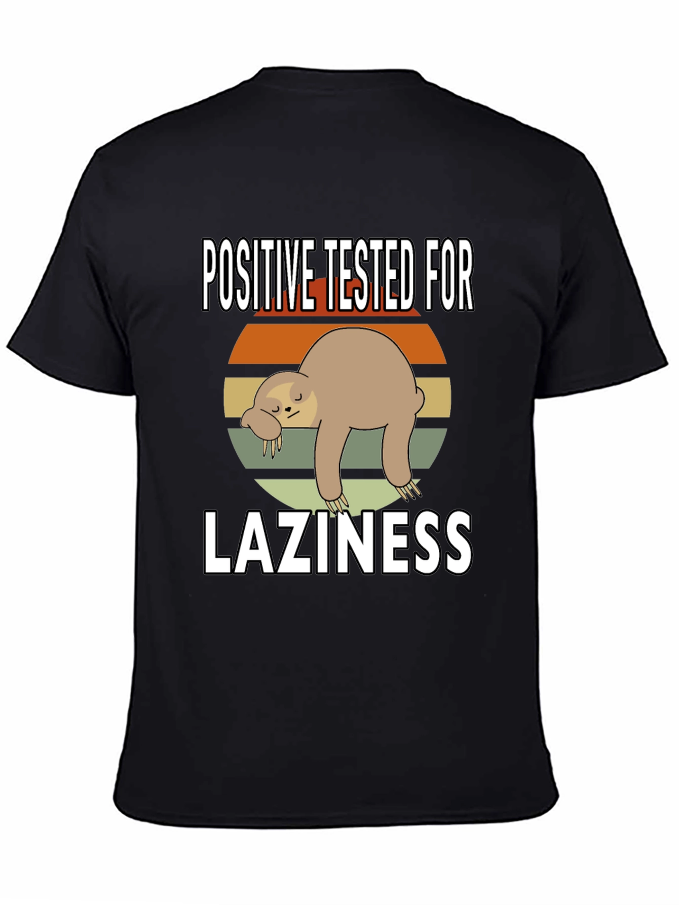 Black Positive Tested for Laziness Sloth Graphic Tee view 4