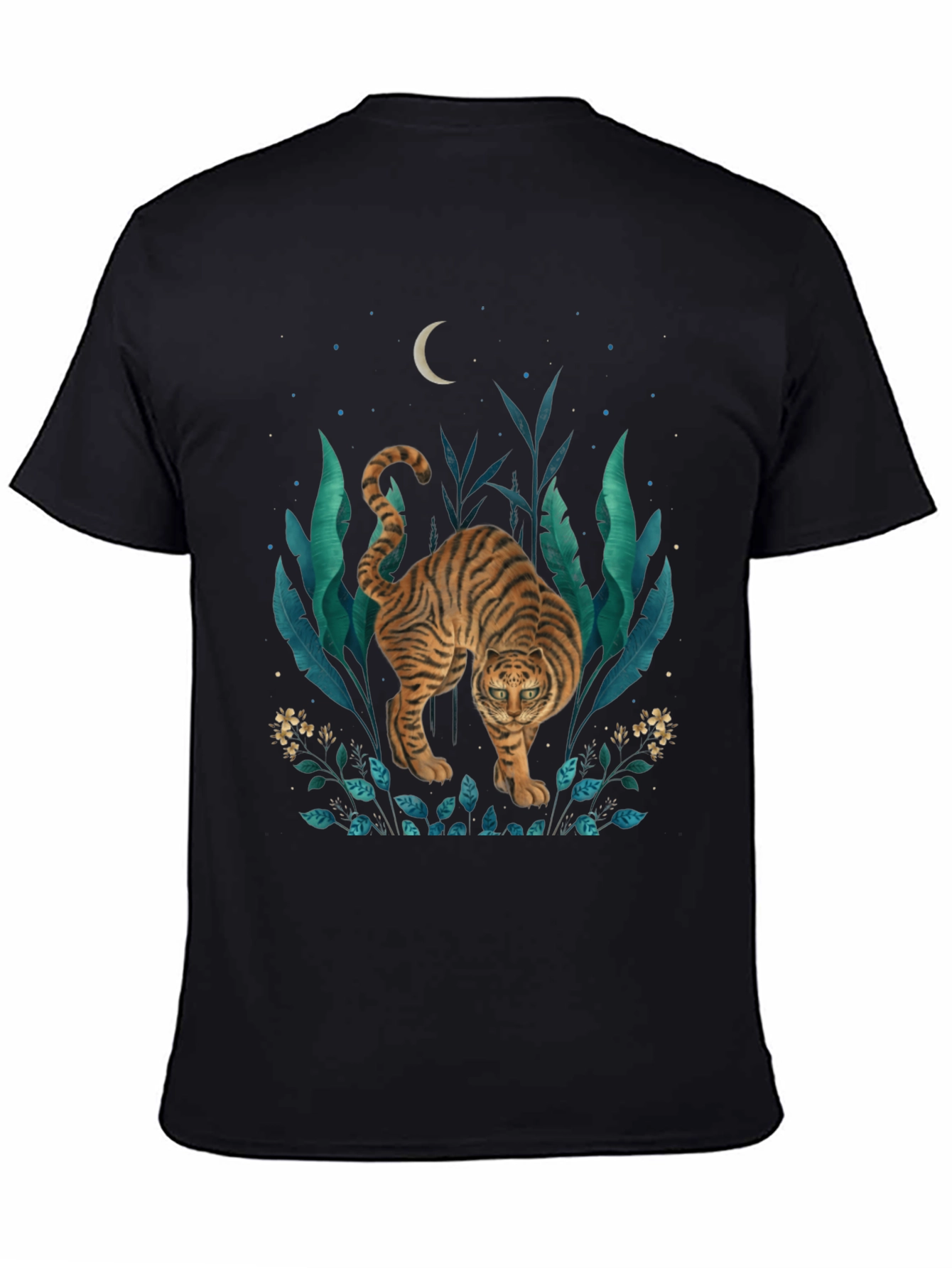 Black Tiger Graphic Print T-Shirt - Jungle Moon Design view 4