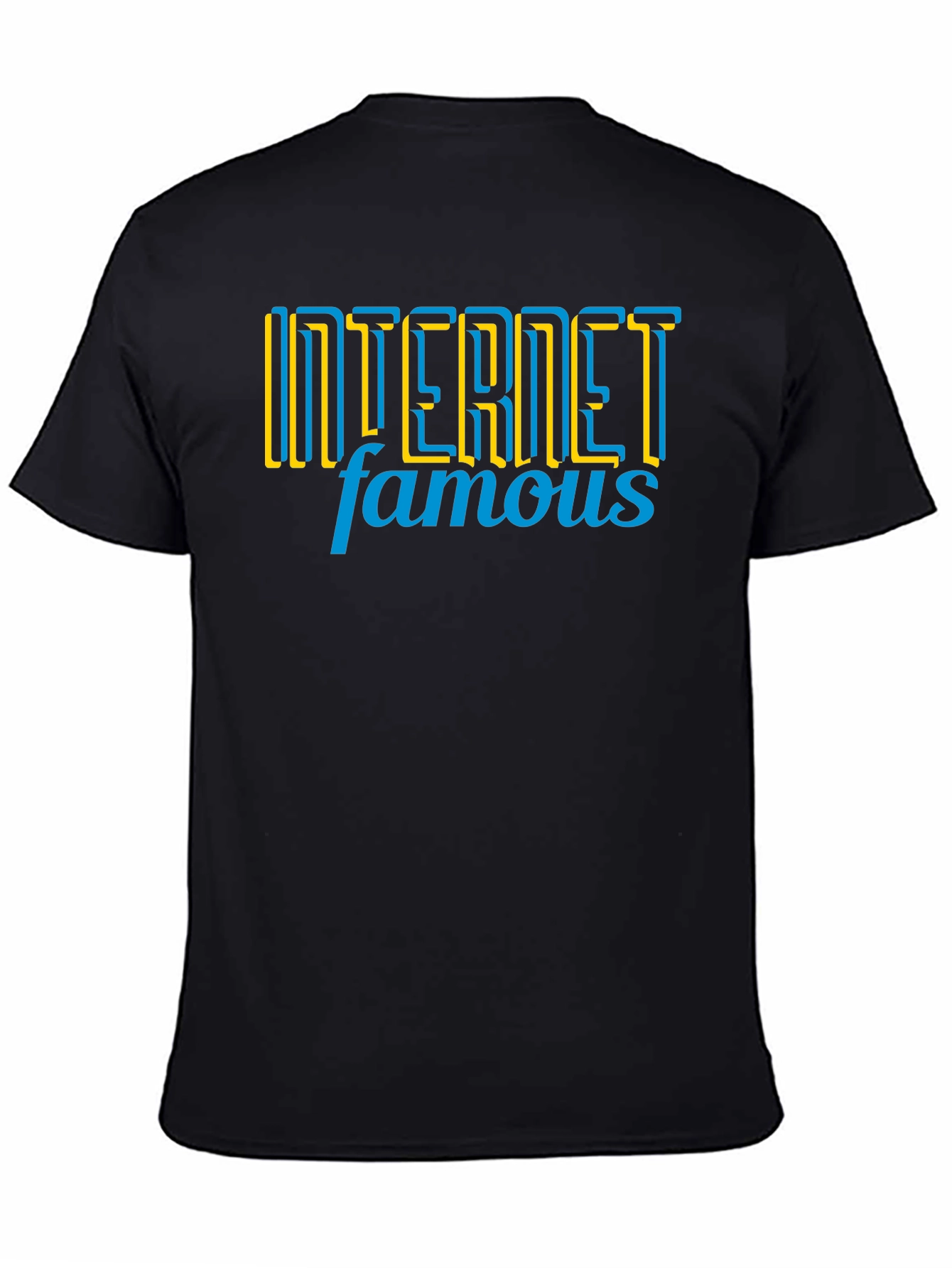 Black Internet Famous Graphic Tee - Black Crew Neck T-Shirt view 4