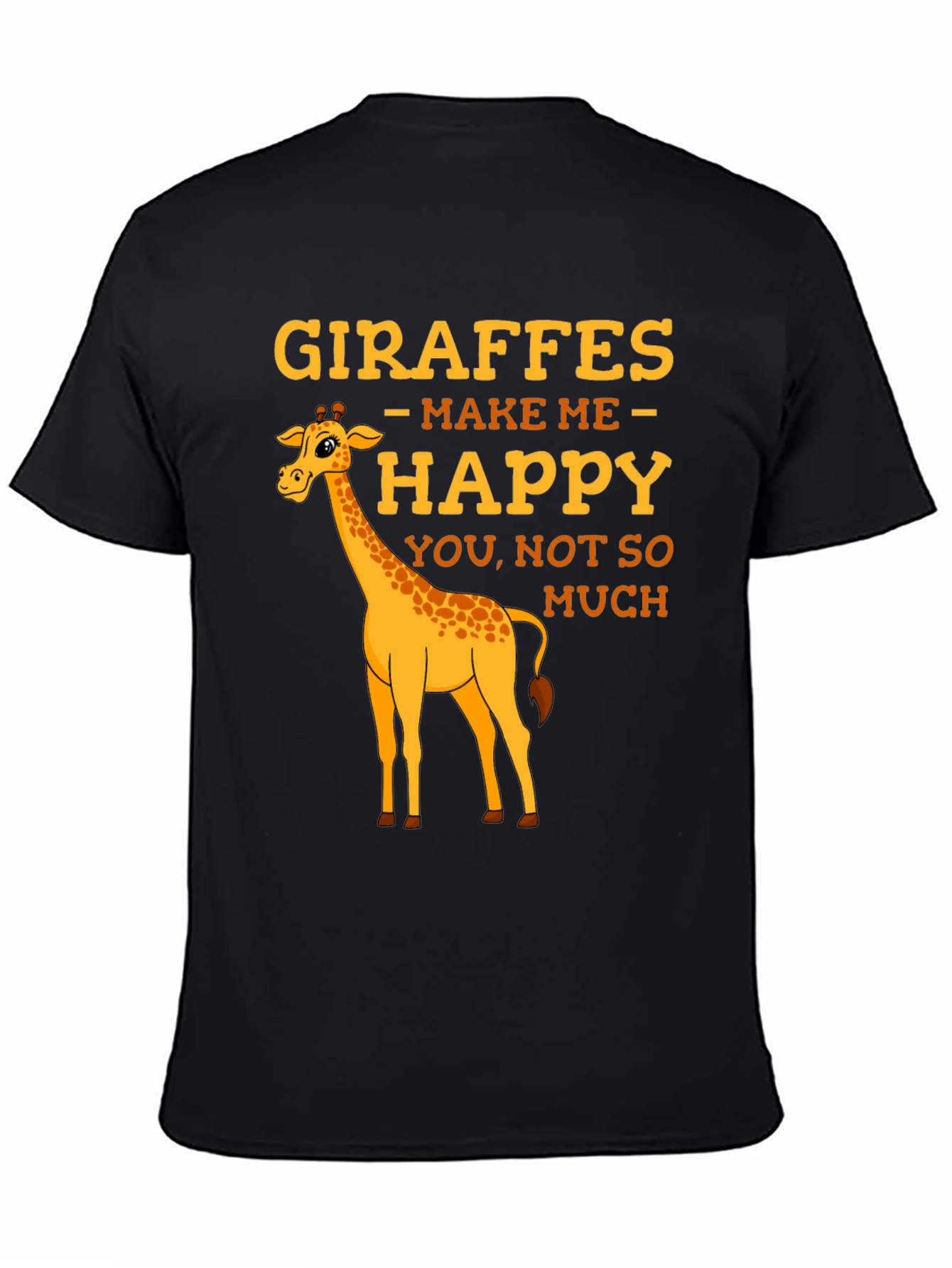 Black Giraffe T-Shirt: Makes Me Happy Graphic Tee view 4