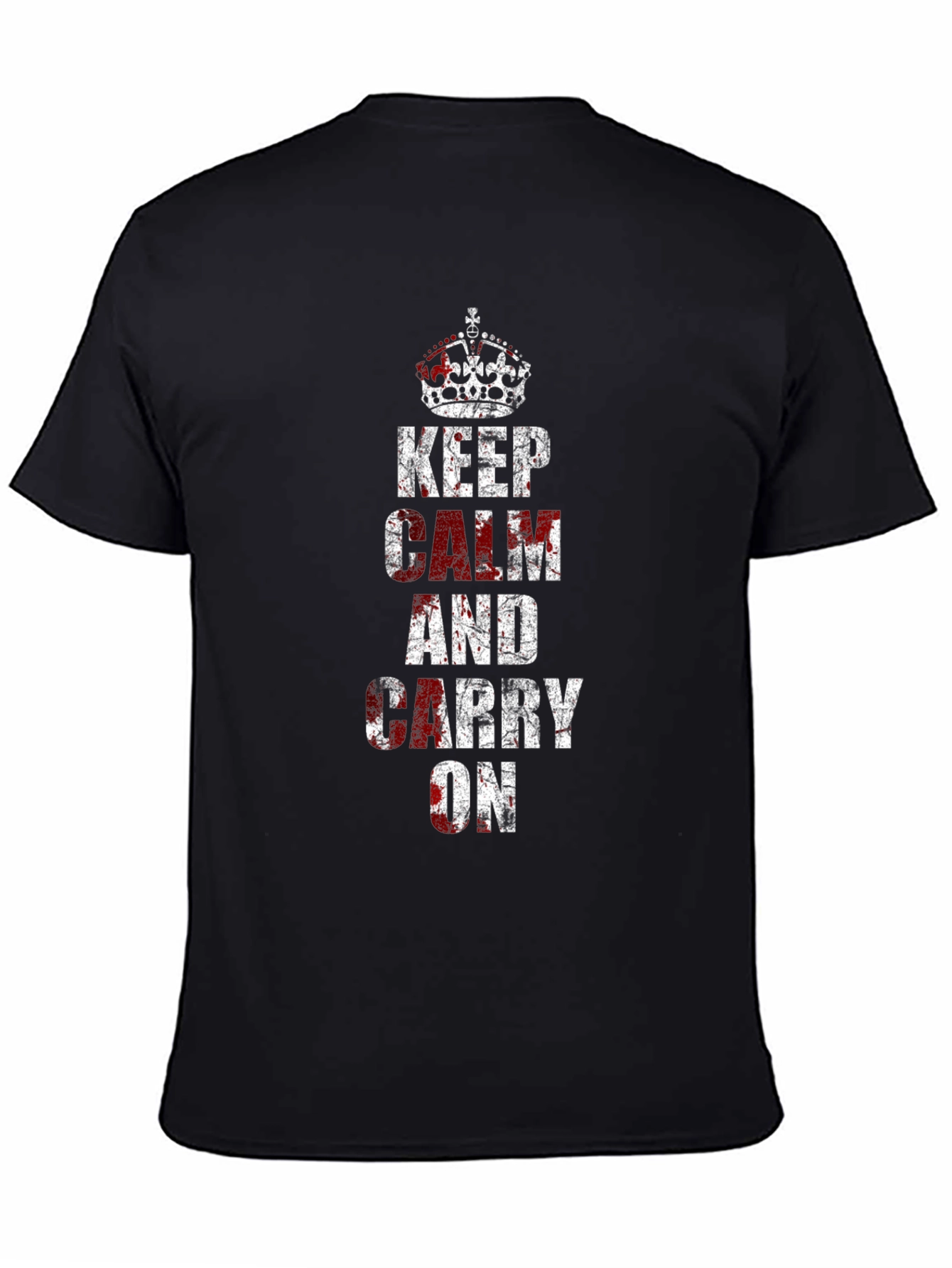 Black Keep Calm Novelty Graphic T-Shirt view 4