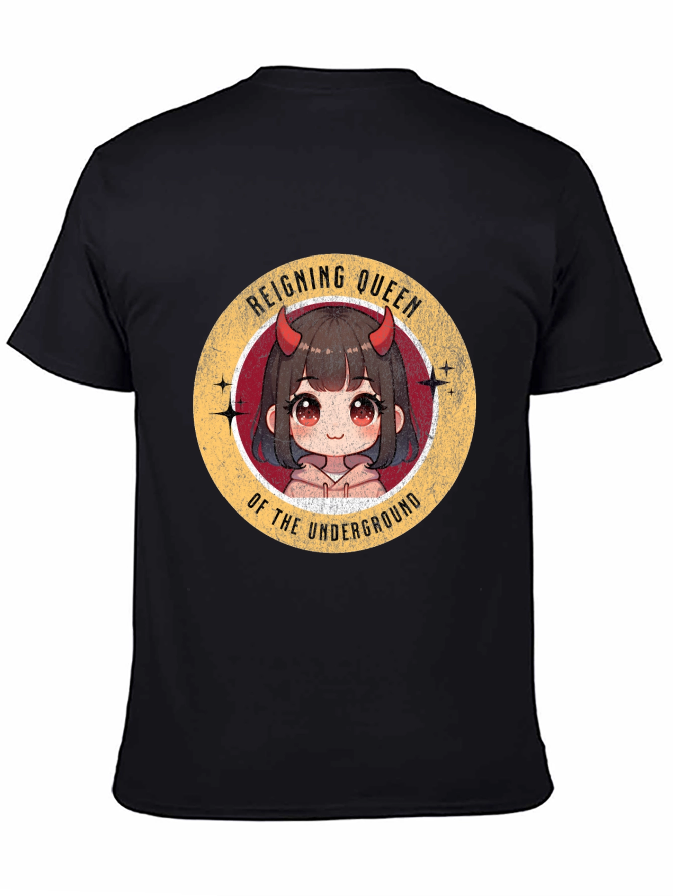 Black Reigning Queen Underground Anime T-Shirt view 4
