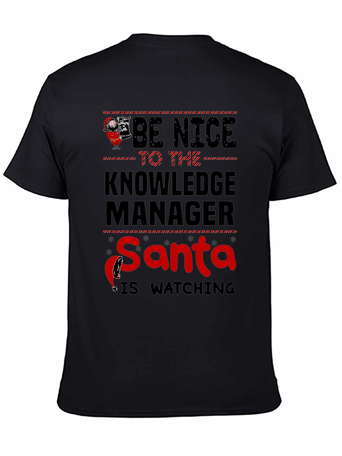 Black Be Nice to the Knowledge Manager T-Shirt view 4
