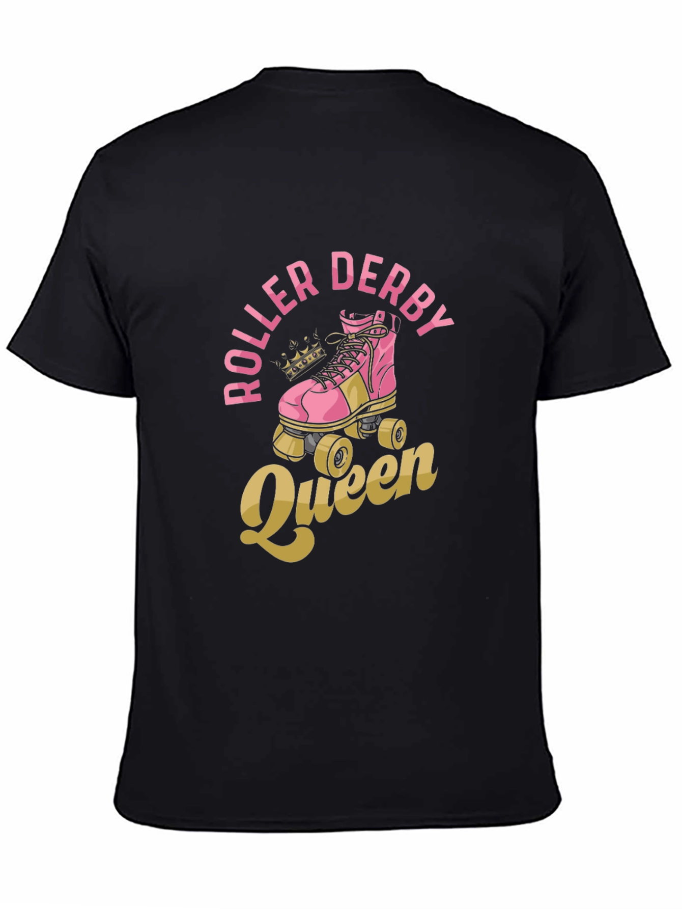 Black Roller Derby Queen T-Shirt - Graphic Print Tee view 4