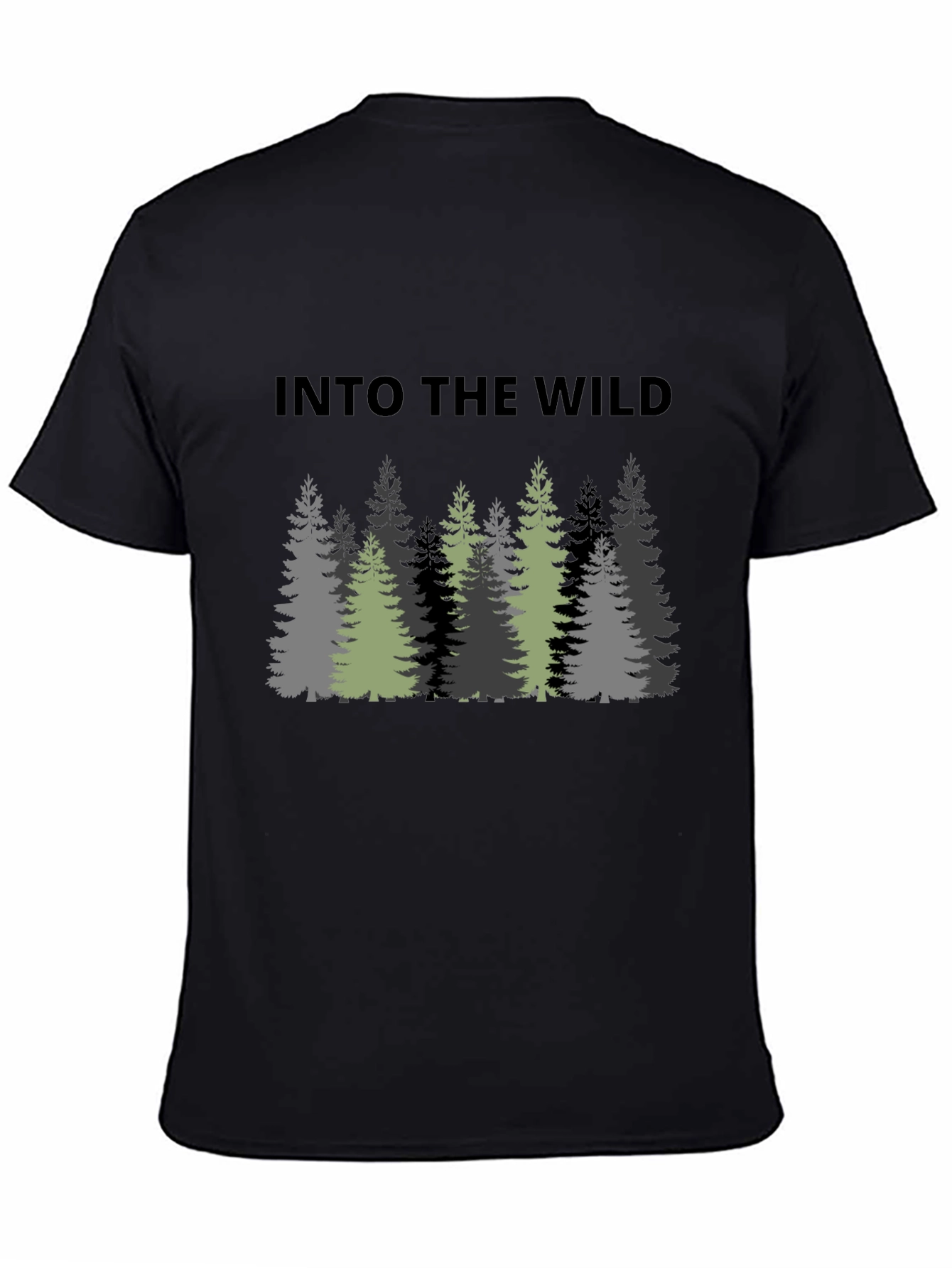 Black Into The Wild Graphic Print Black T-Shirt view 4