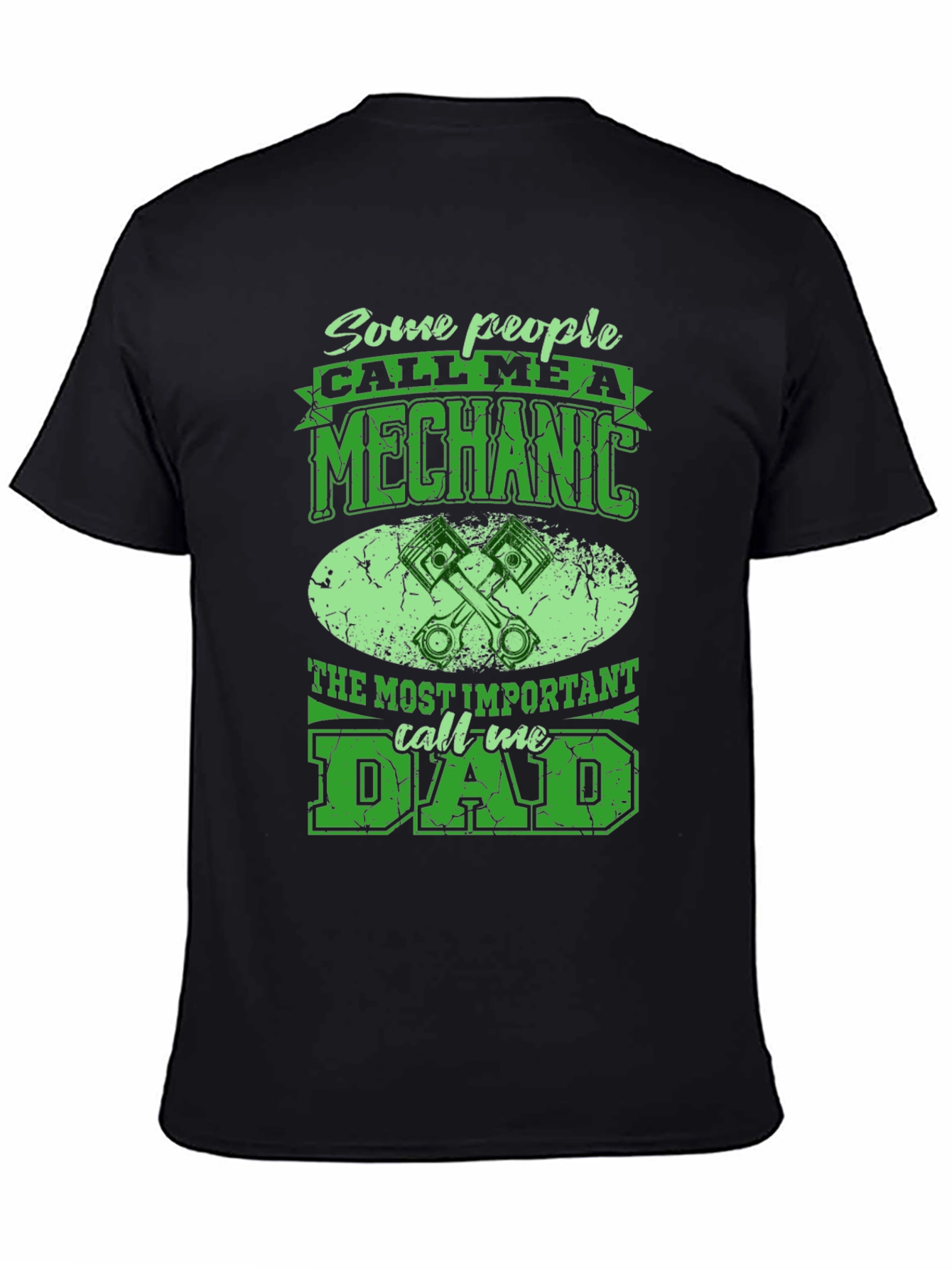 Black Mechanic Dad T-Shirt - Some People Call Me A Mechanic view 4