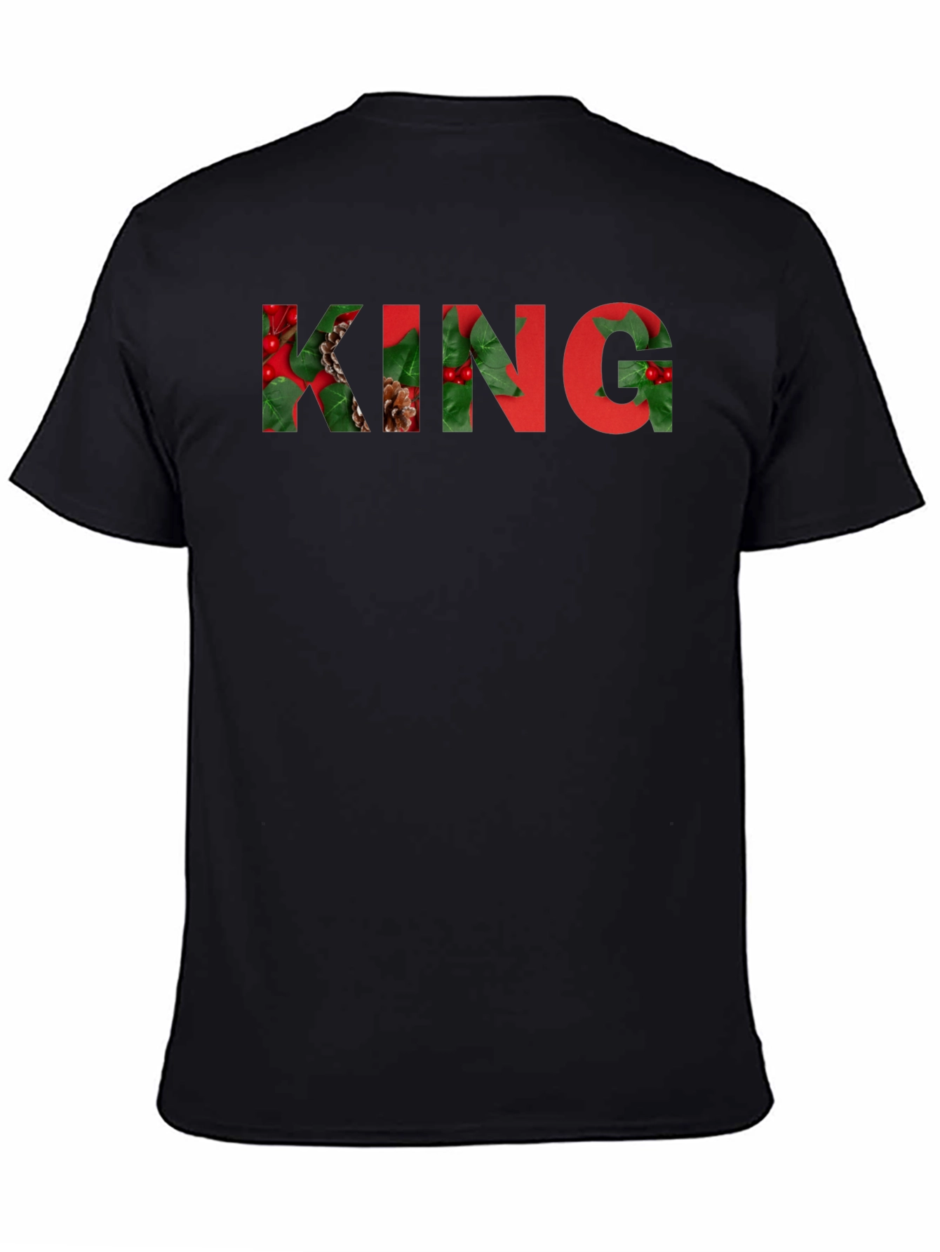 Black King Holiday T-Shirt - Festive Design view 4