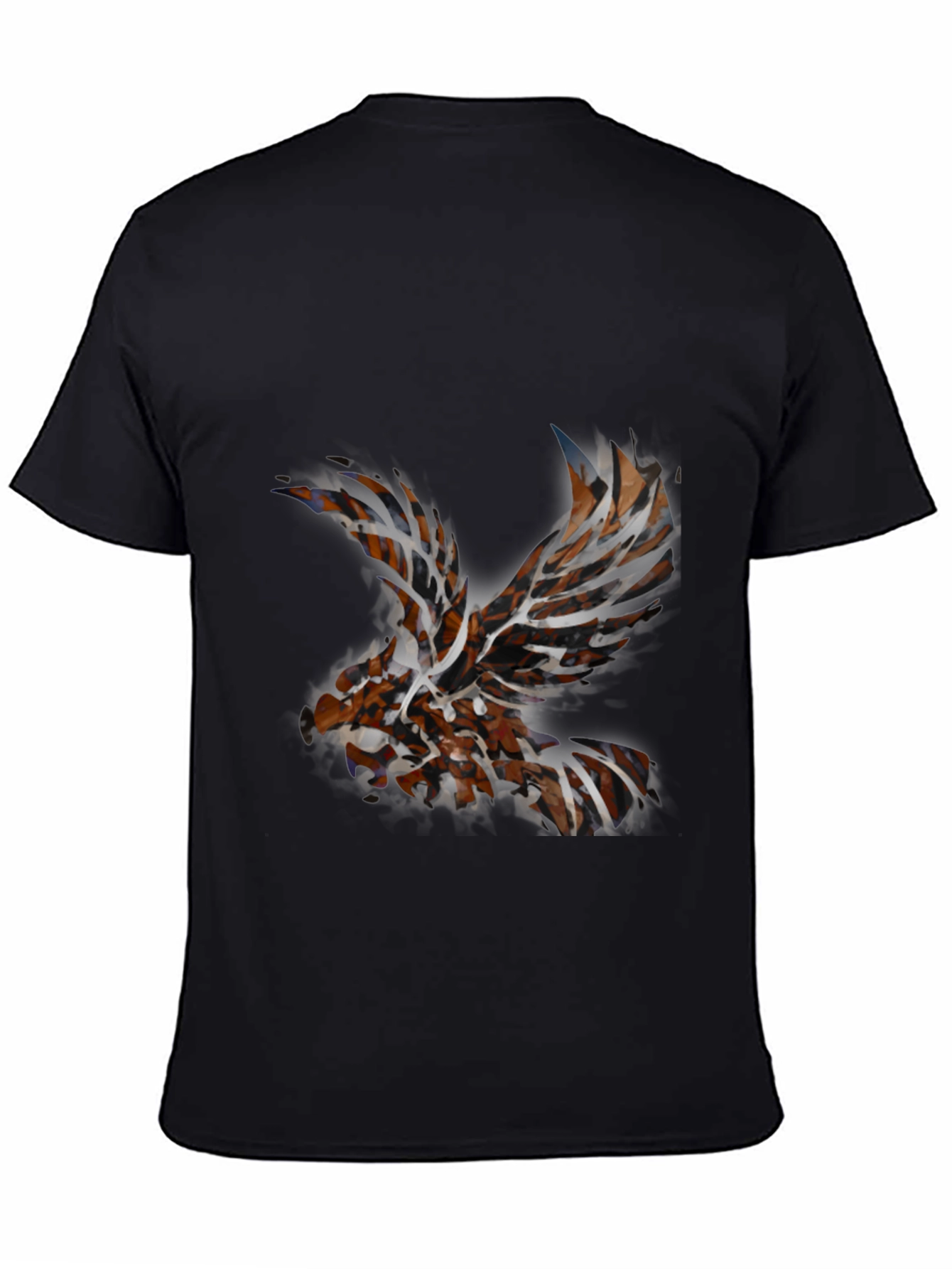 Black Abstract Eagle Graphic Tee view 4