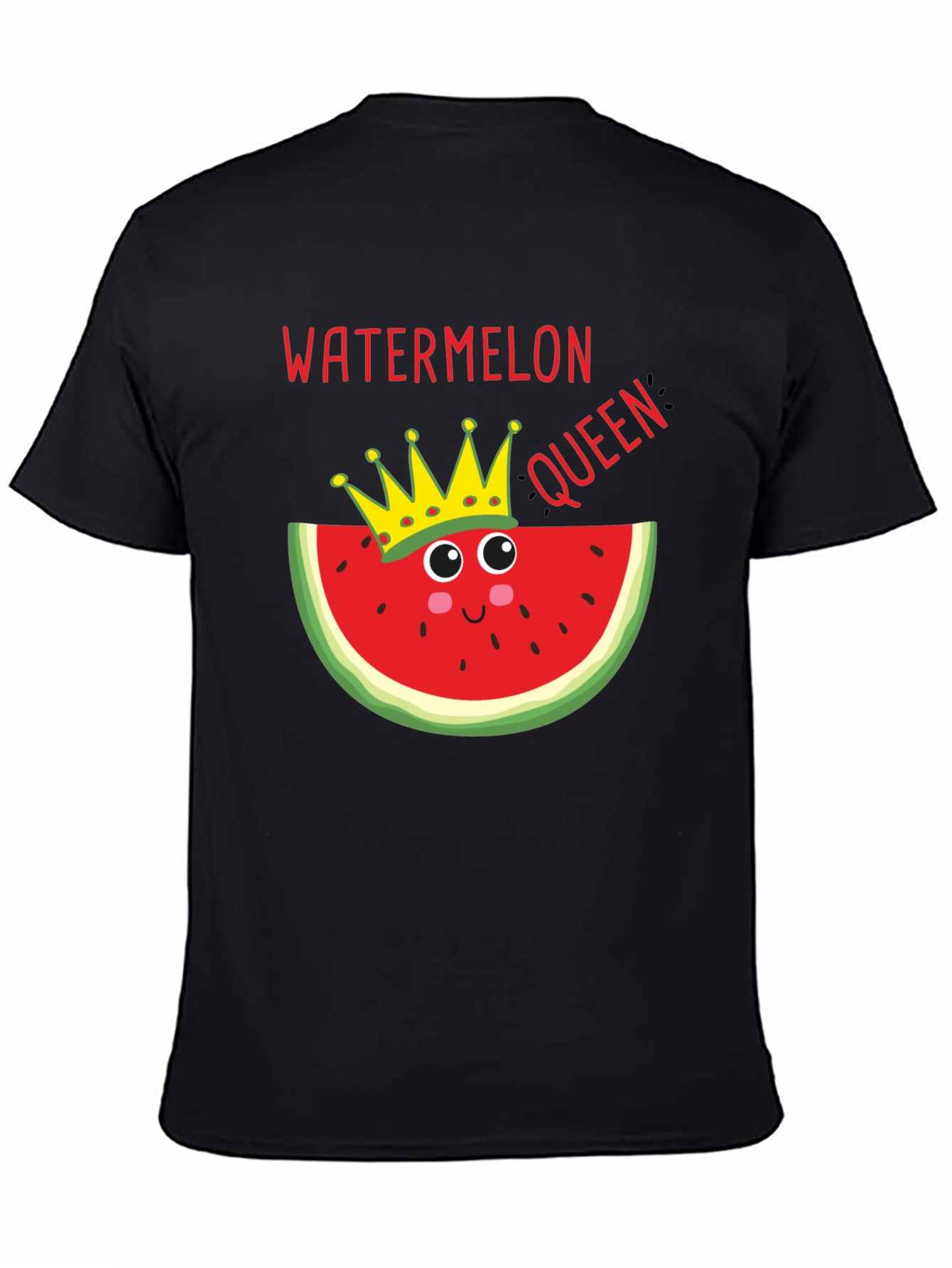 Black Watermelon Queen T-Shirt - Funny Summer Tee view 4