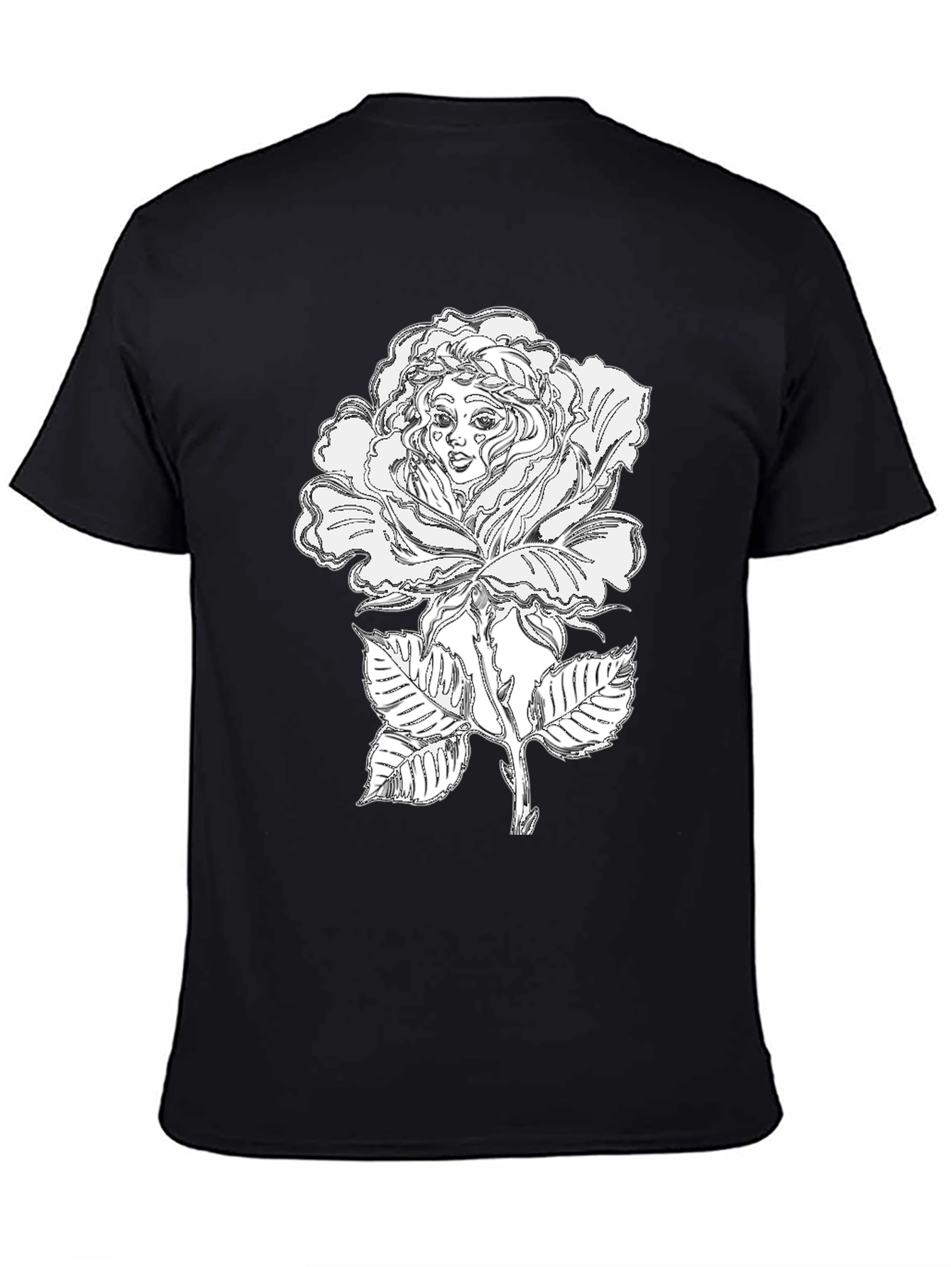 Black Black Rose Woman Tee - Unique Graphic T-Shirt view 4