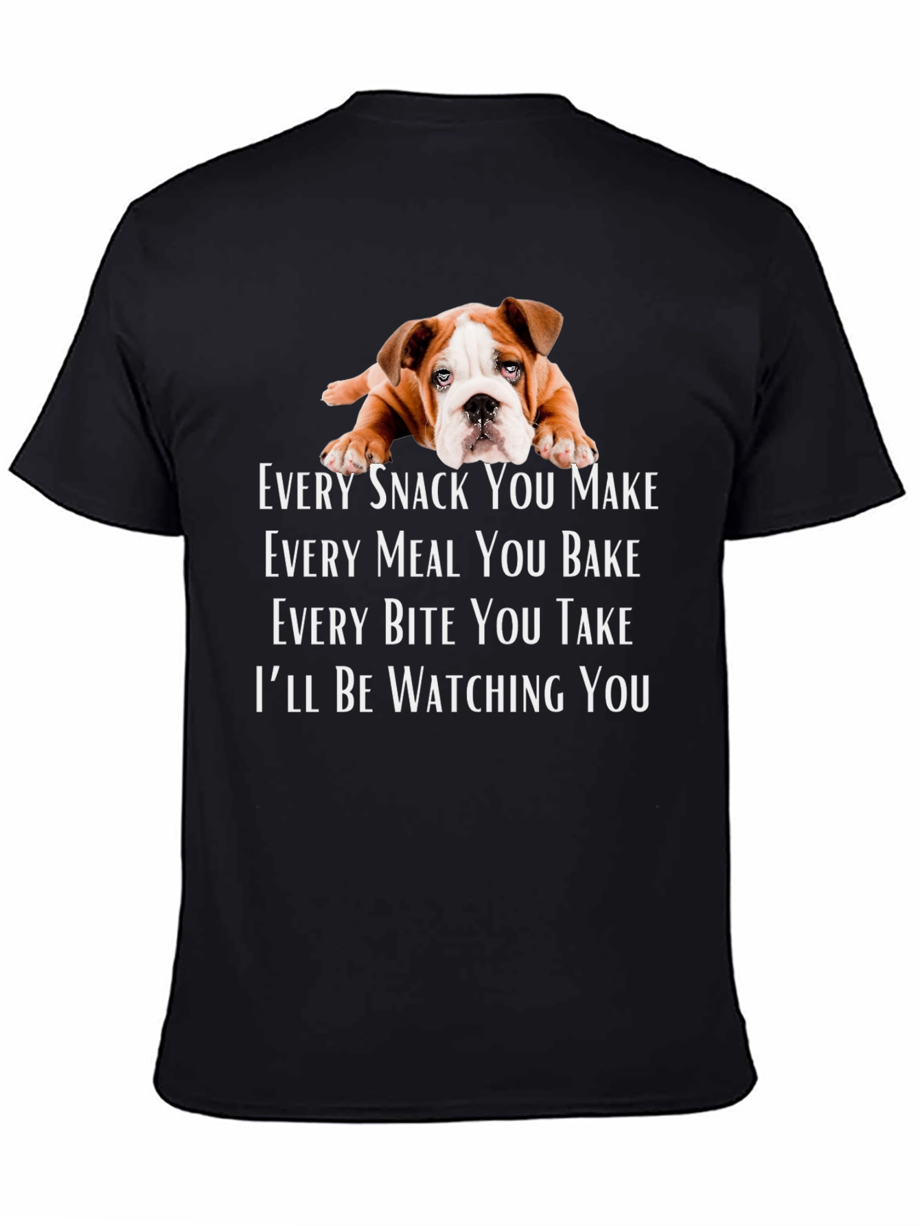 Black Dog Watching You T-Shirt - Funny Pet Lover Tee view 4