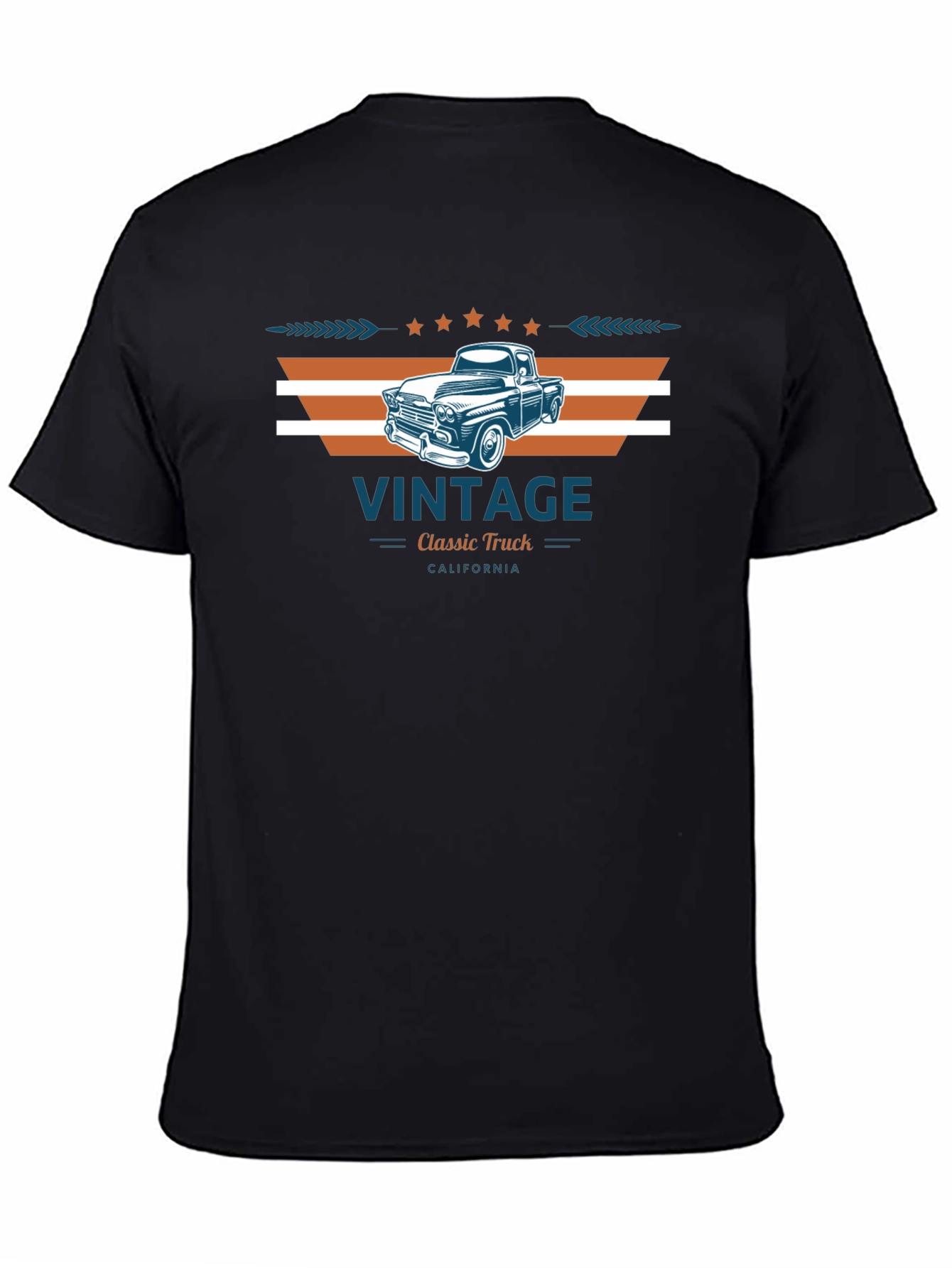 Black Vintage Classic Truck Graphic T-Shirt view 4
