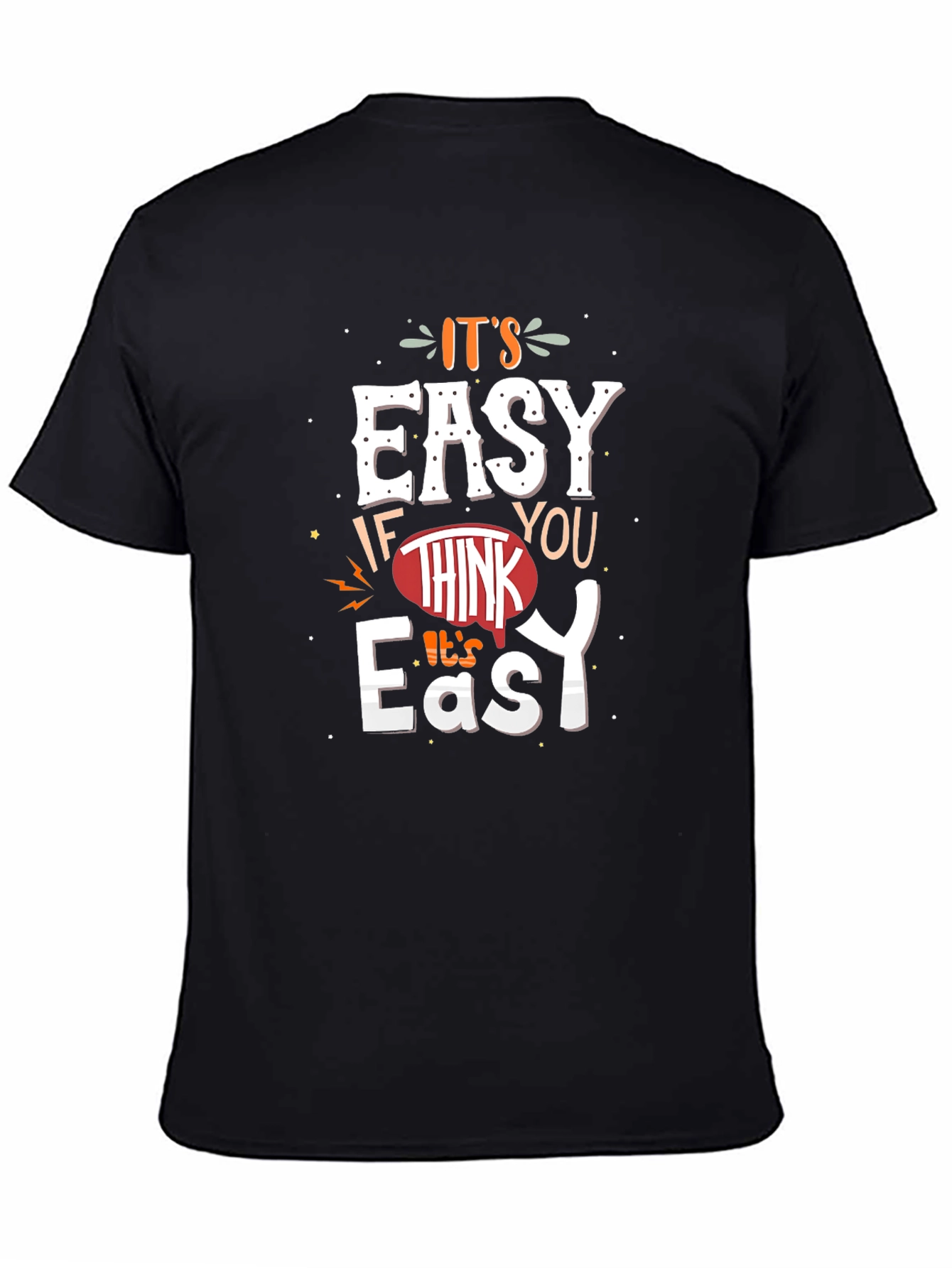 Black It's Easy T-Shirt Graphic Tee Unisex Cotton view 4