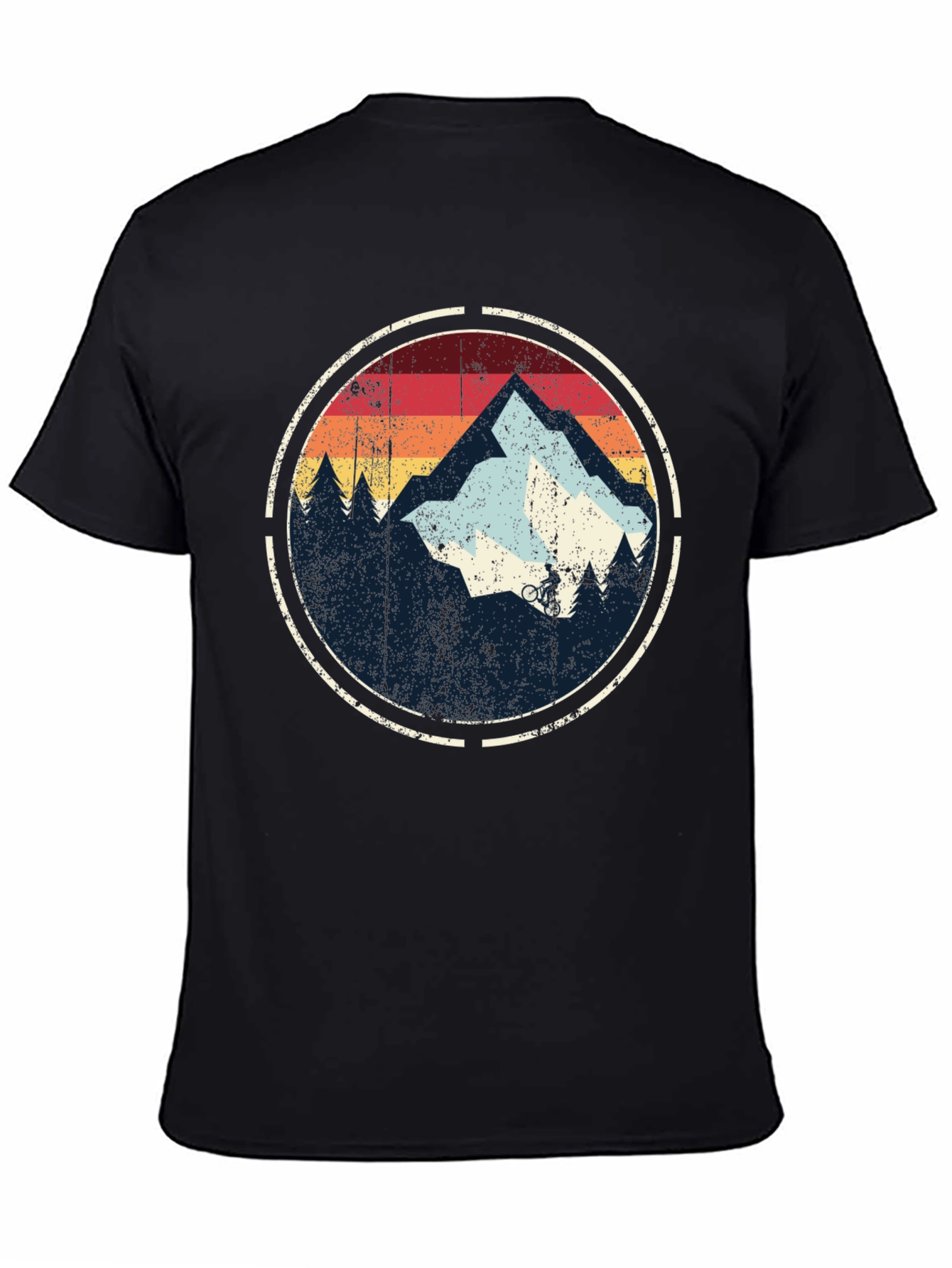 Black Mountain Biking Retro Graphic T-Shirt view 4