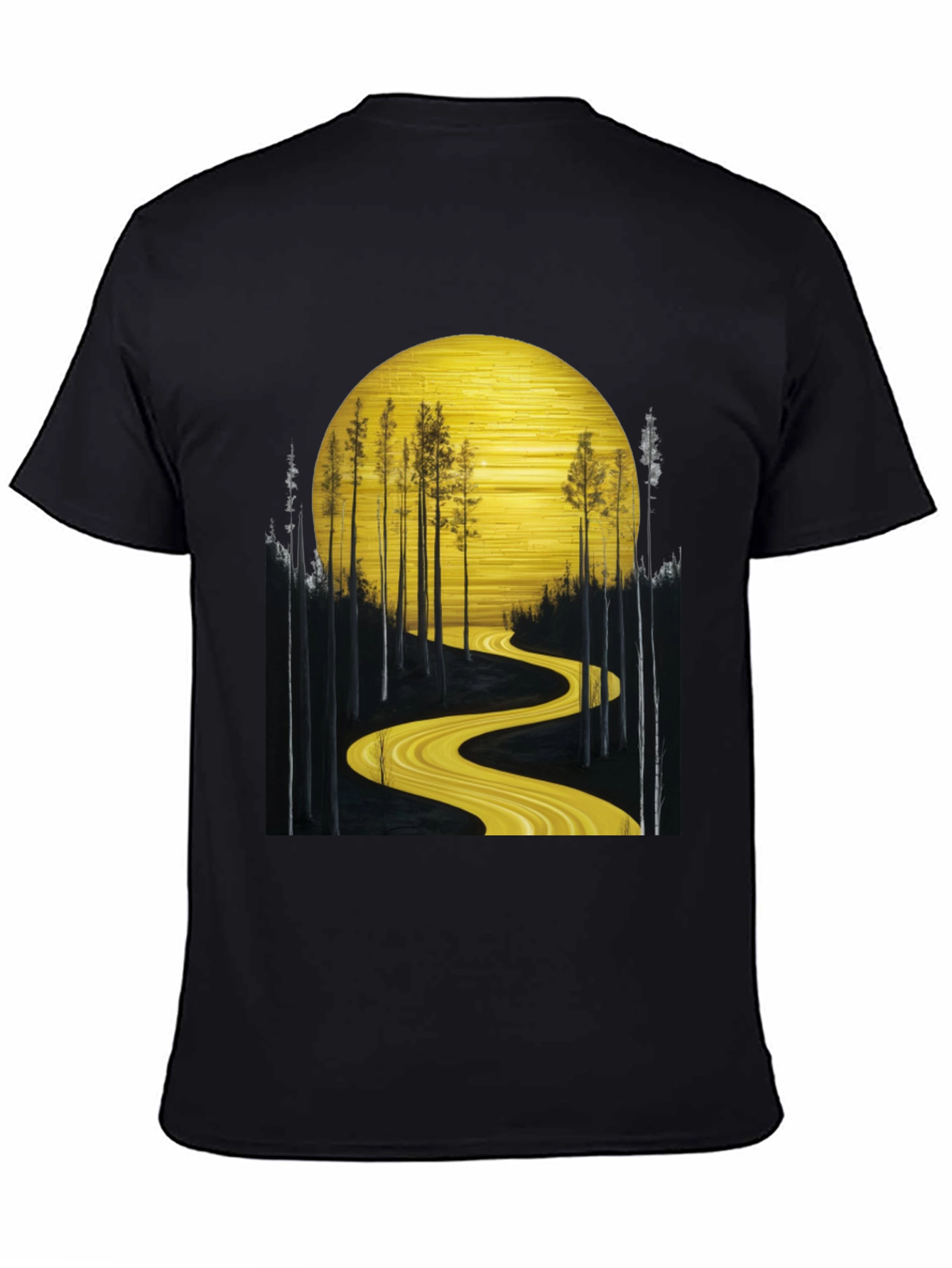 Black Golden Road Forest Graphic Tee view 4