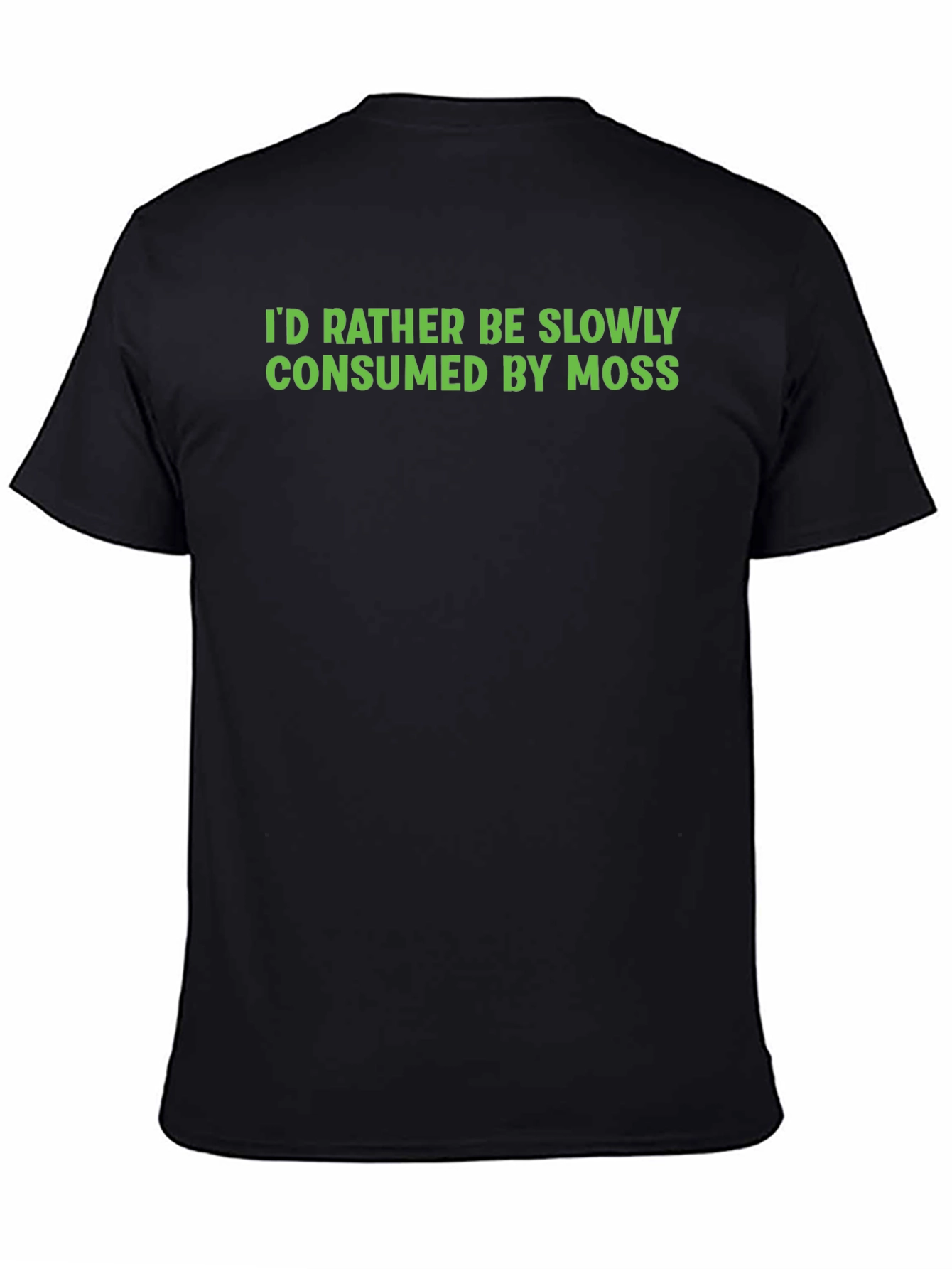 Black Consumed By Moss Funny Graphic Tee view 4
