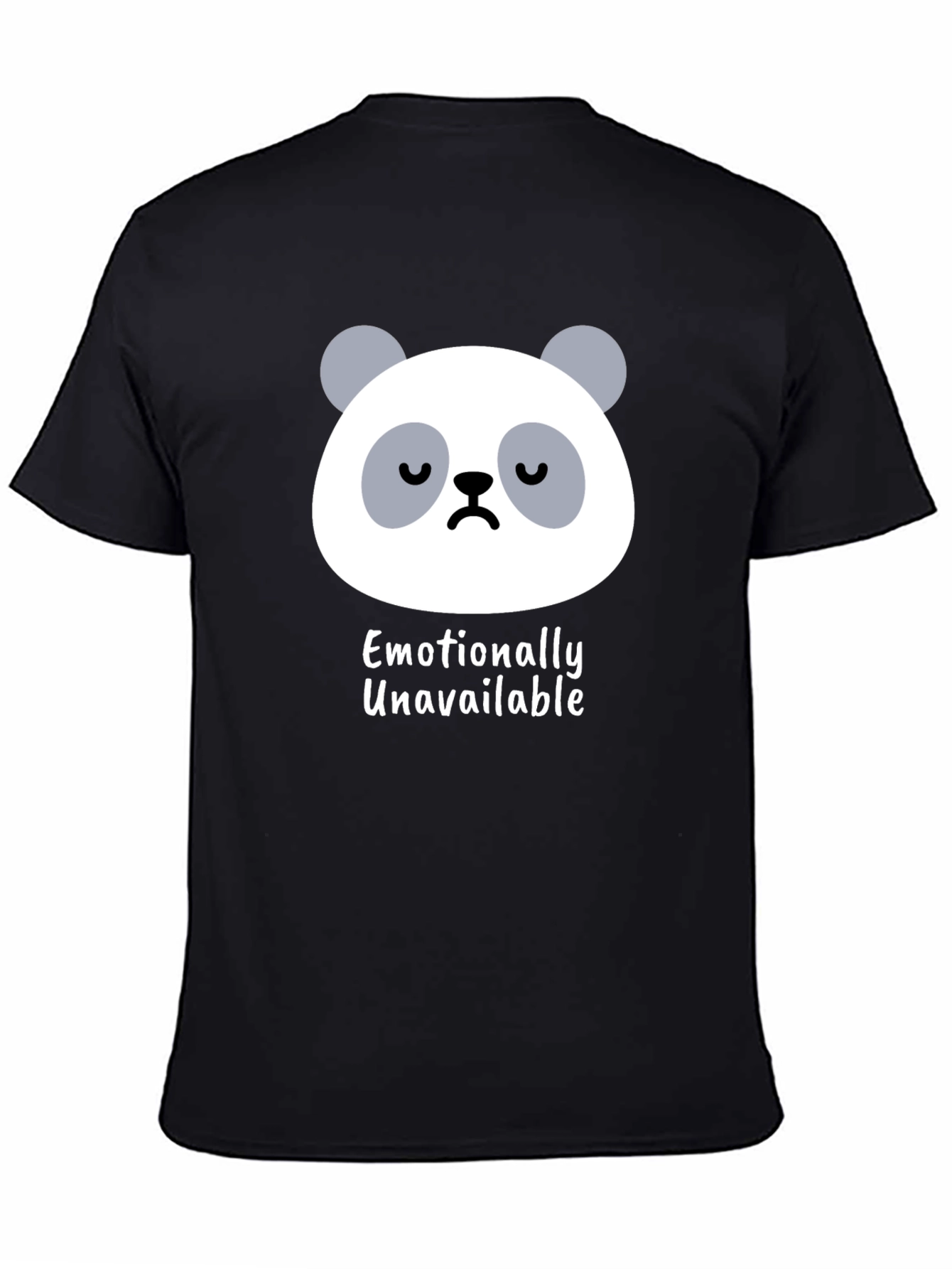Black Emotionally Unavailable Panda Graphic Tee - Black view 4