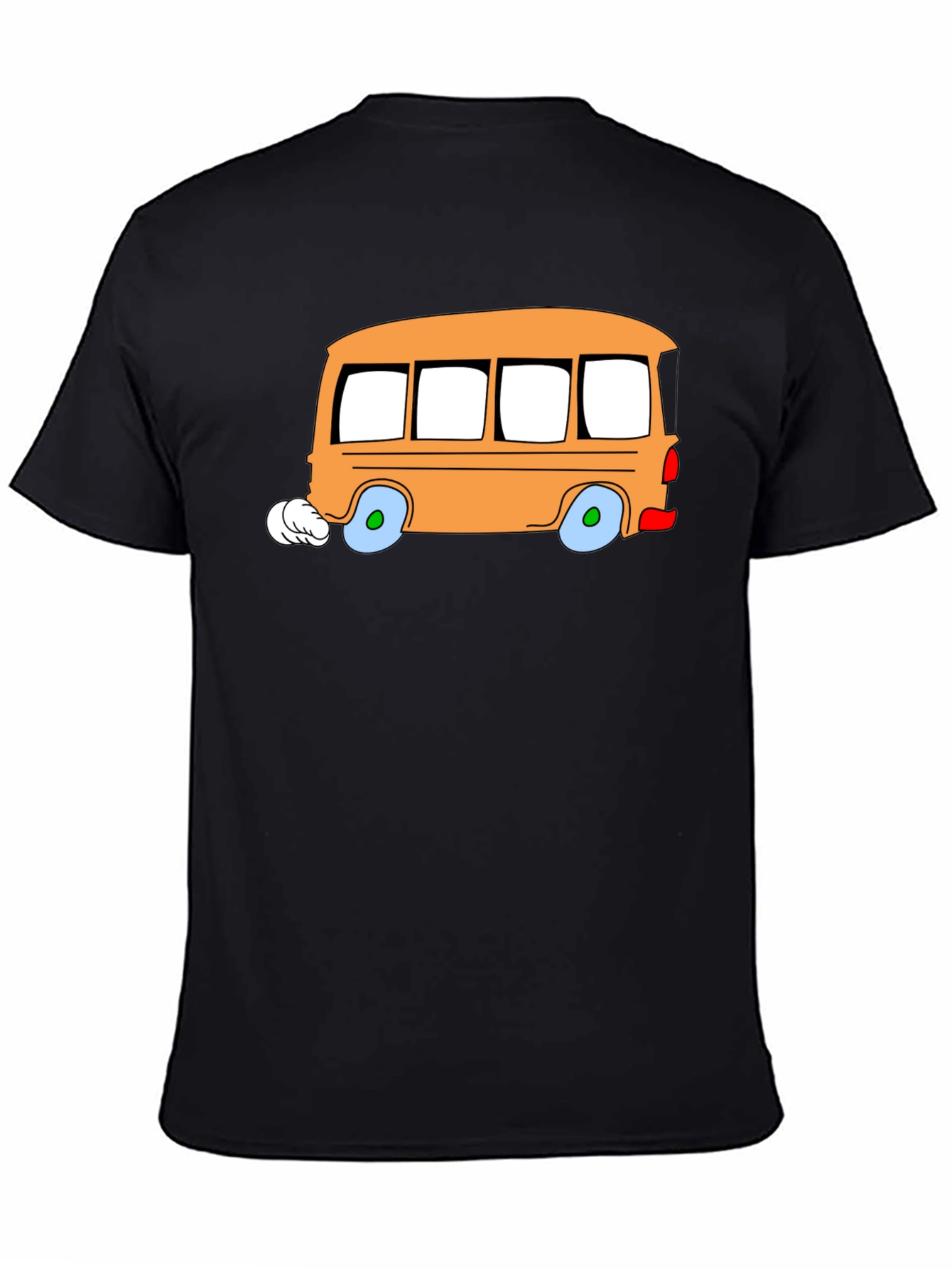 Black Cartoon Bus Graphic Tee - Fun & Unique Design view 4